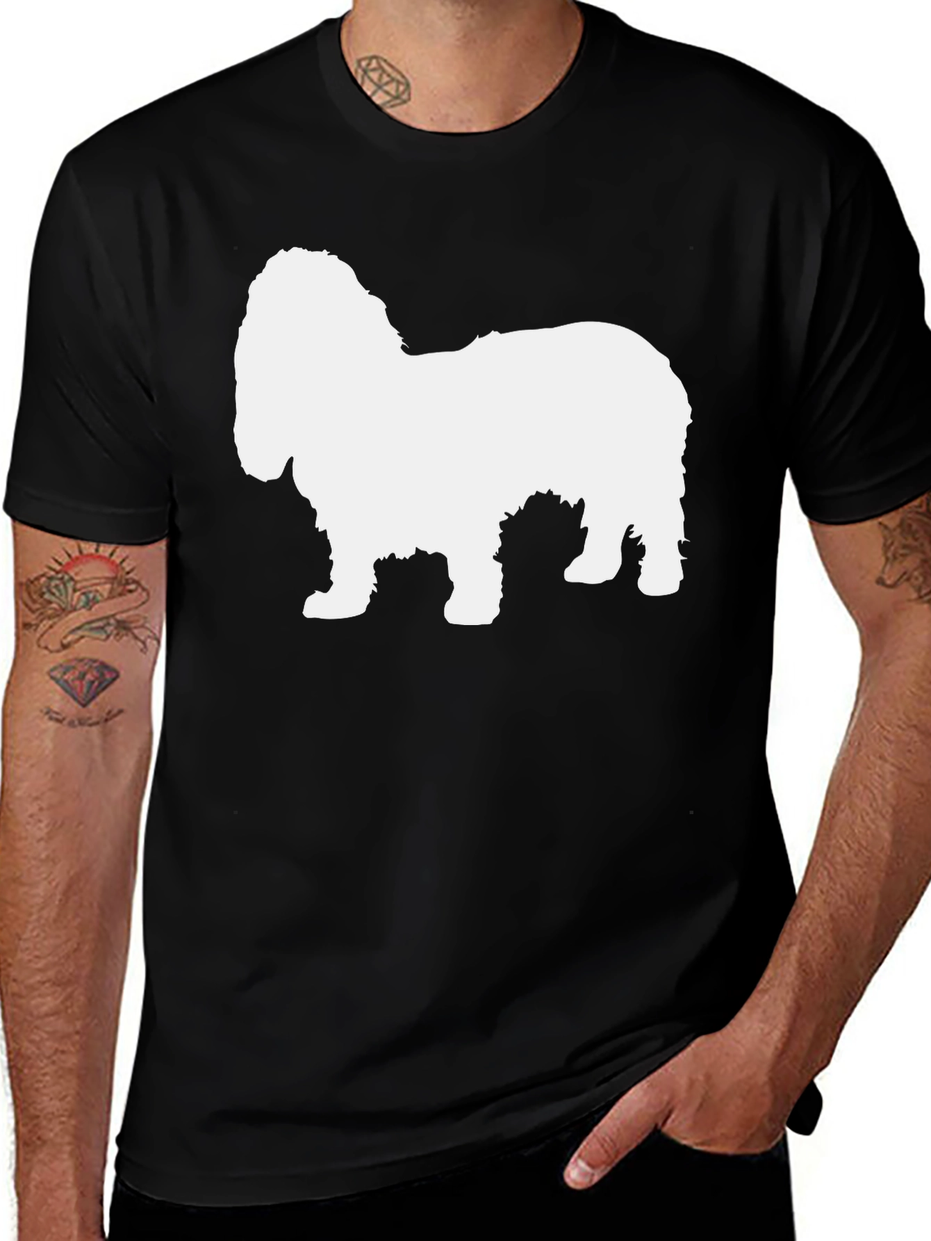 Dog Silhouette Black T-Shirt