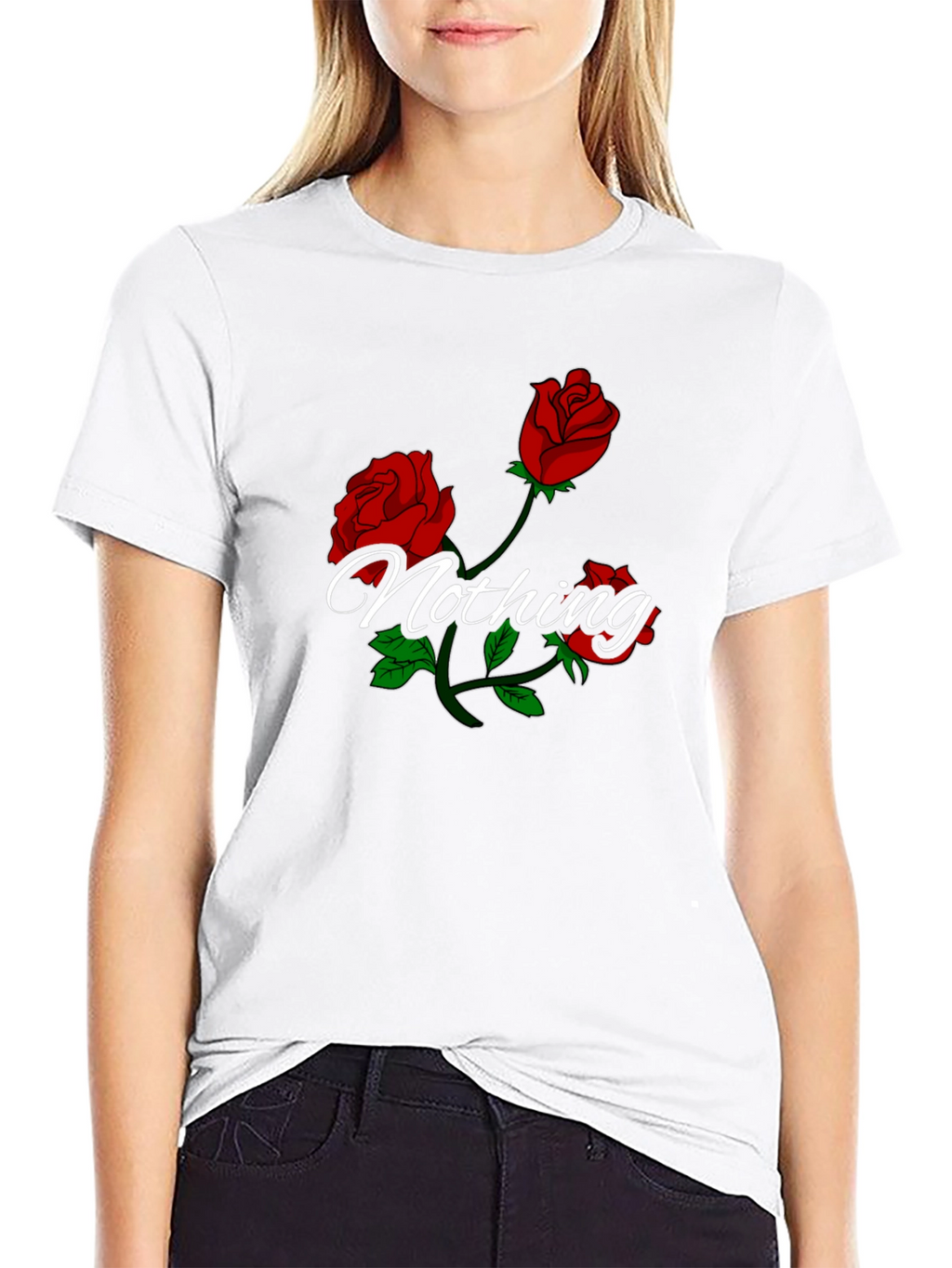 Roses Nothing Graphic Black T-Shirt