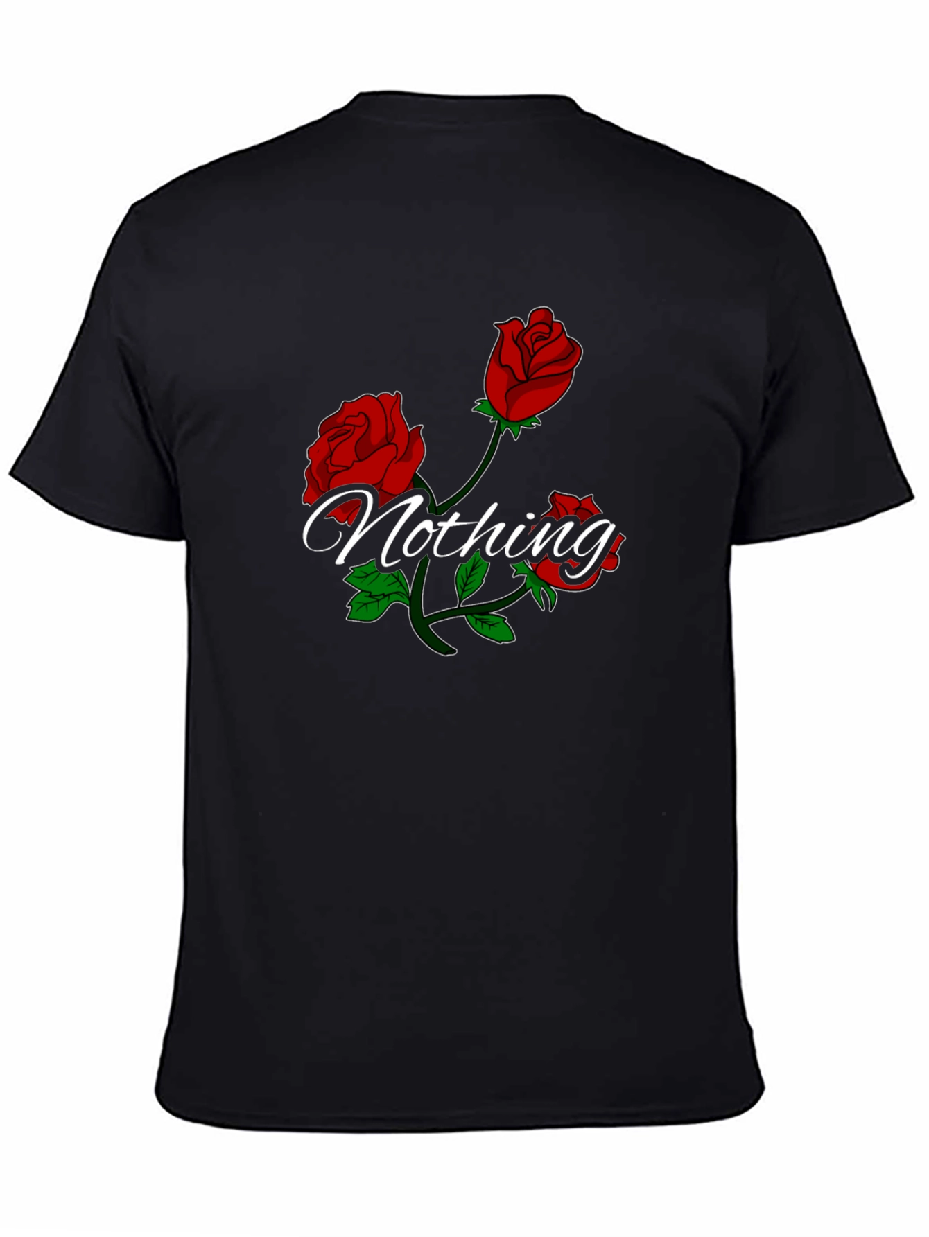 Roses Nothing Graphic Black T-Shirt