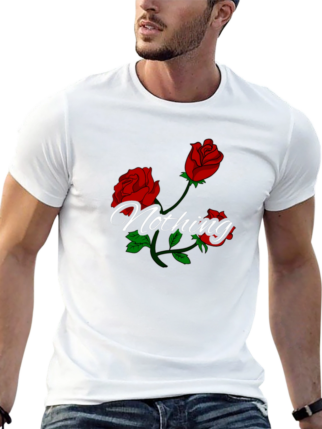 Roses Nothing Graphic Black T-Shirt