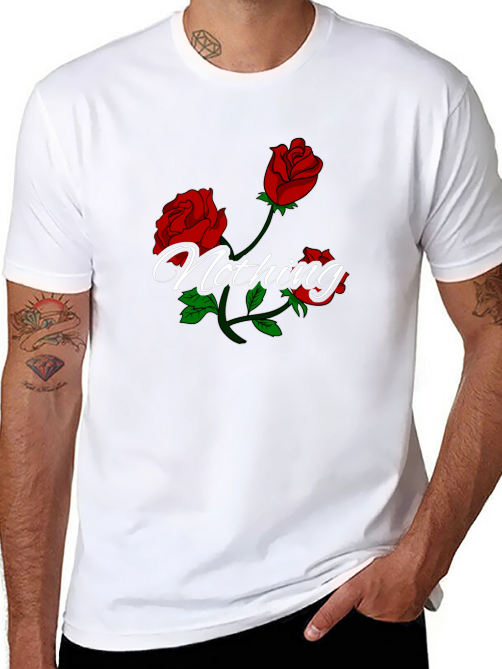 Roses Nothing Graphic Black T-Shirt
