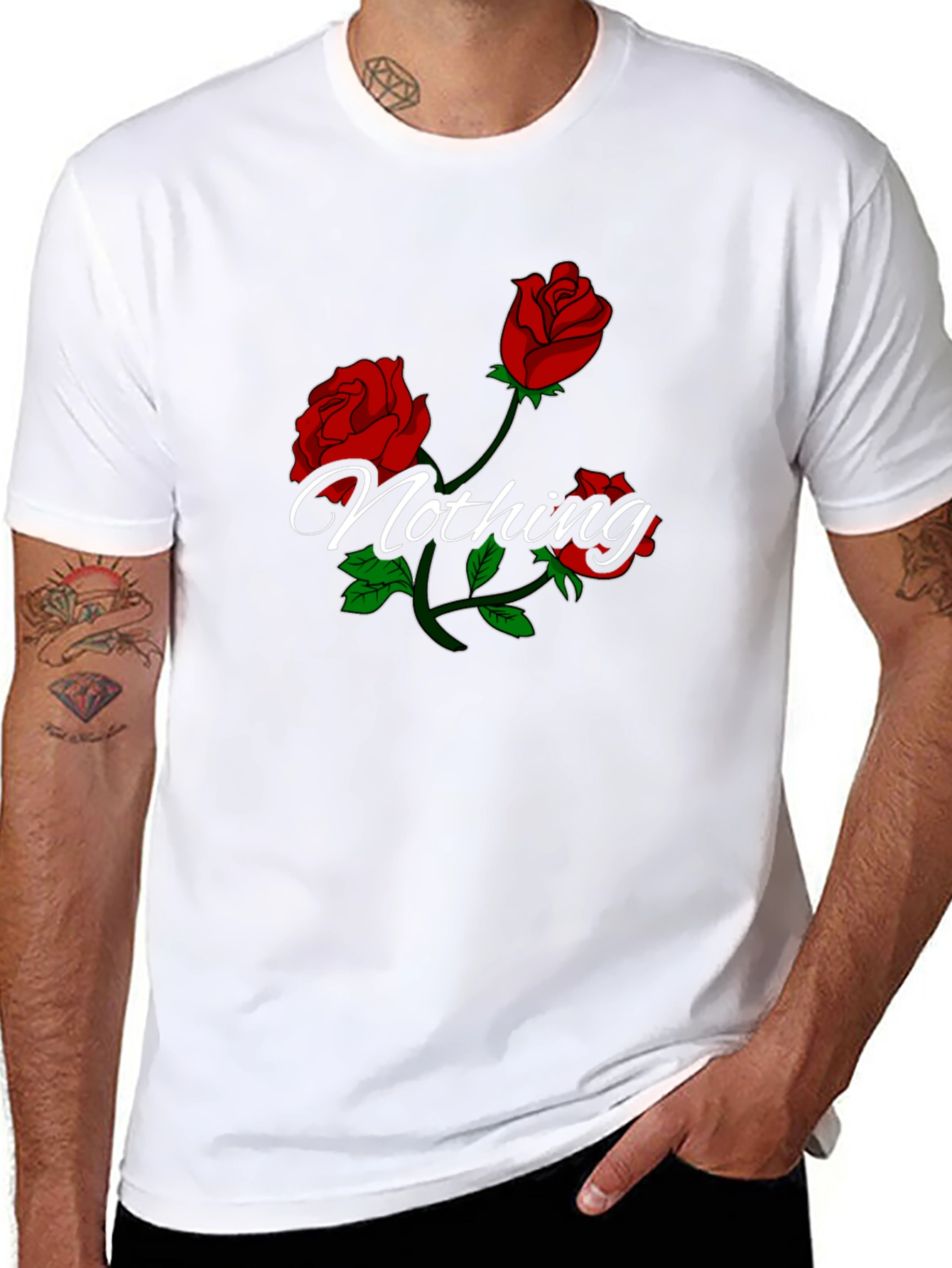 Roses Nothing Graphic Black T-Shirt