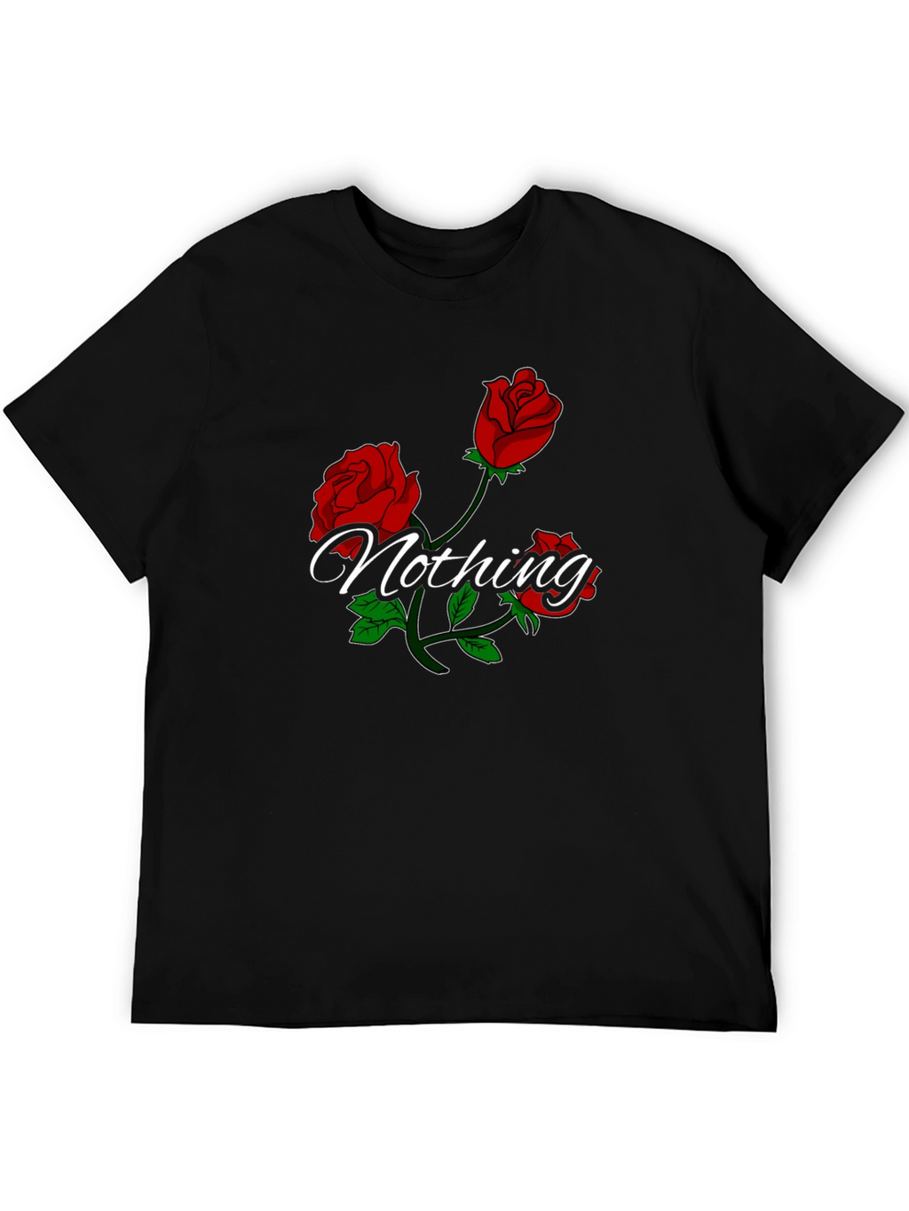 Roses Nothing Graphic Black T-Shirt