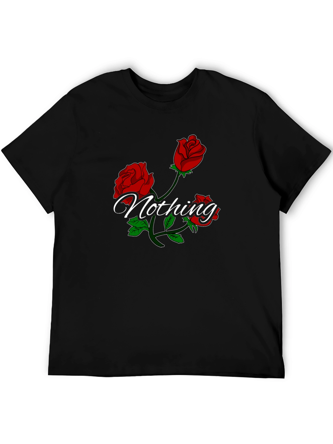 Roses Nothing Graphic Black T-Shirt