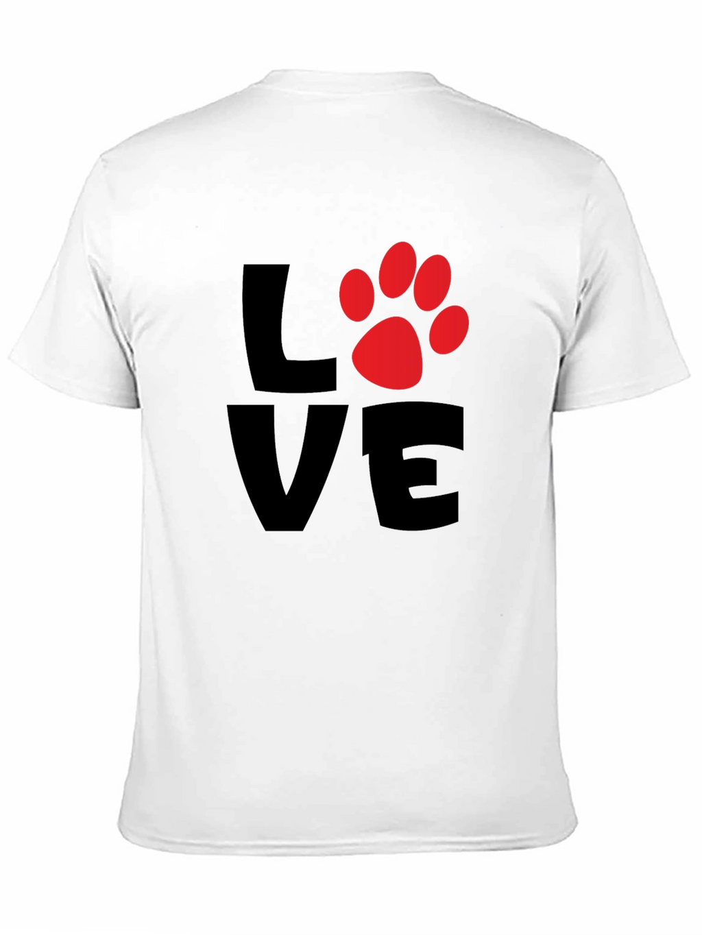 Love Paw Print Mens Black T-Shirt