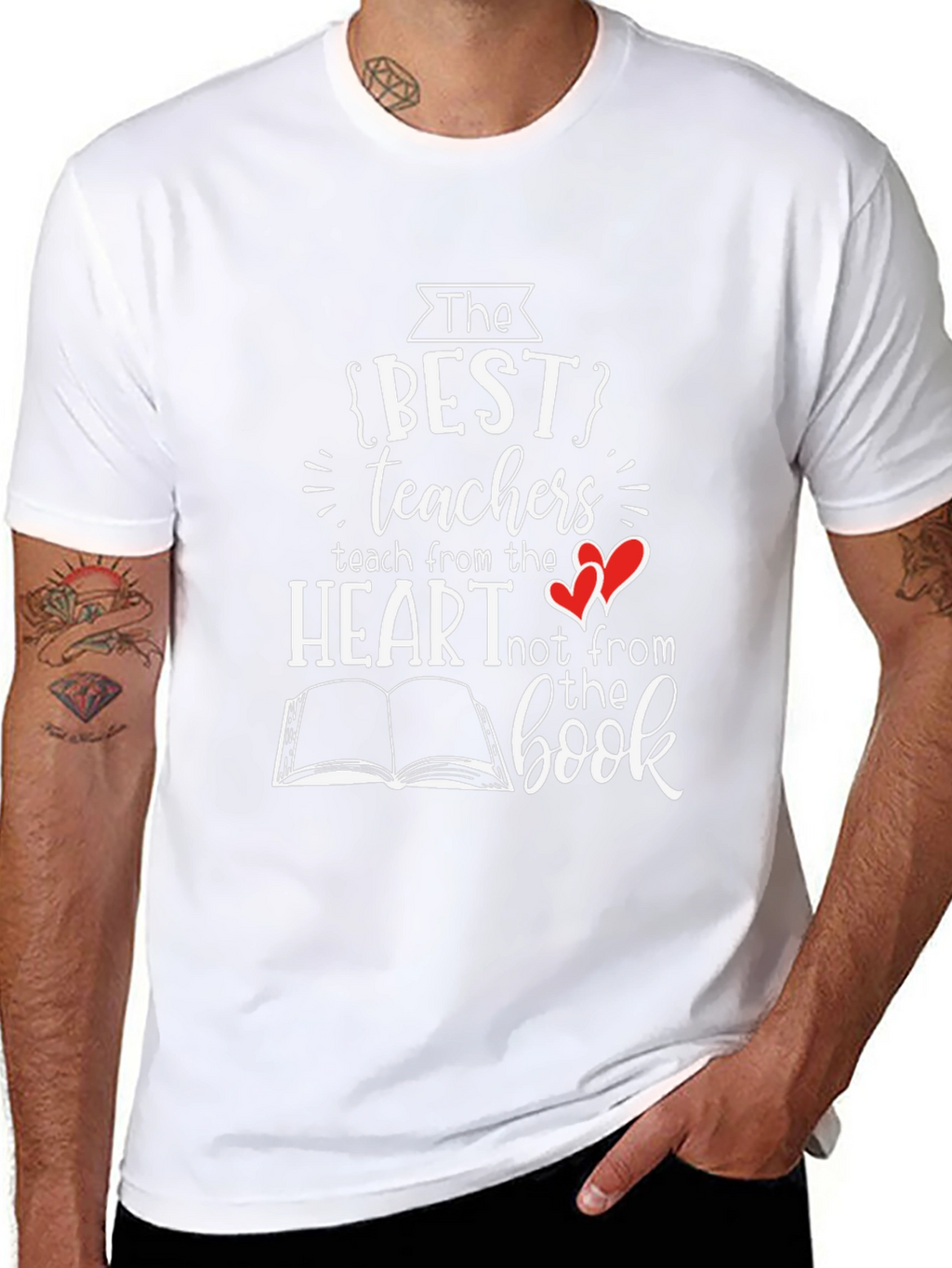 Best Teachers Heart Book T-Shirt
