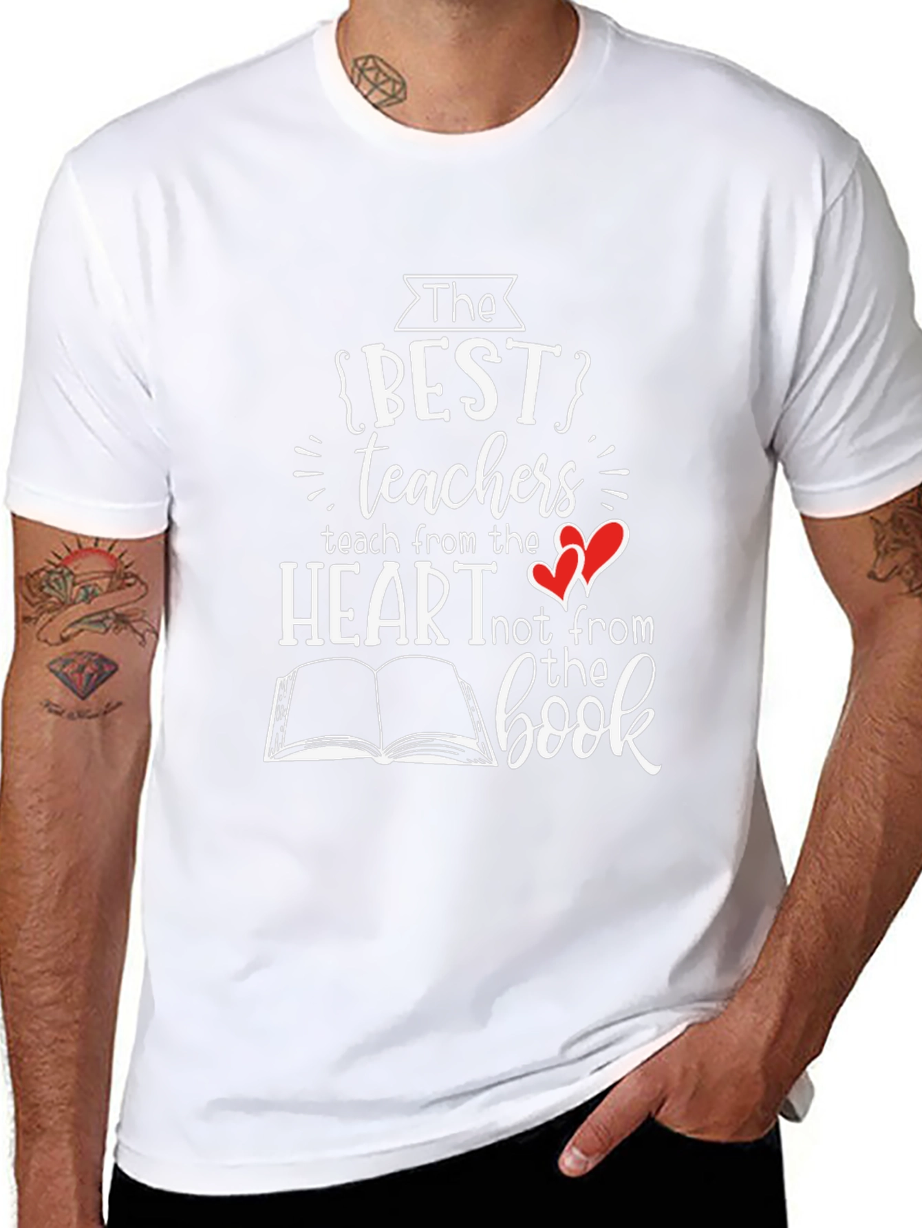Best Teachers Heart Book T-Shirt