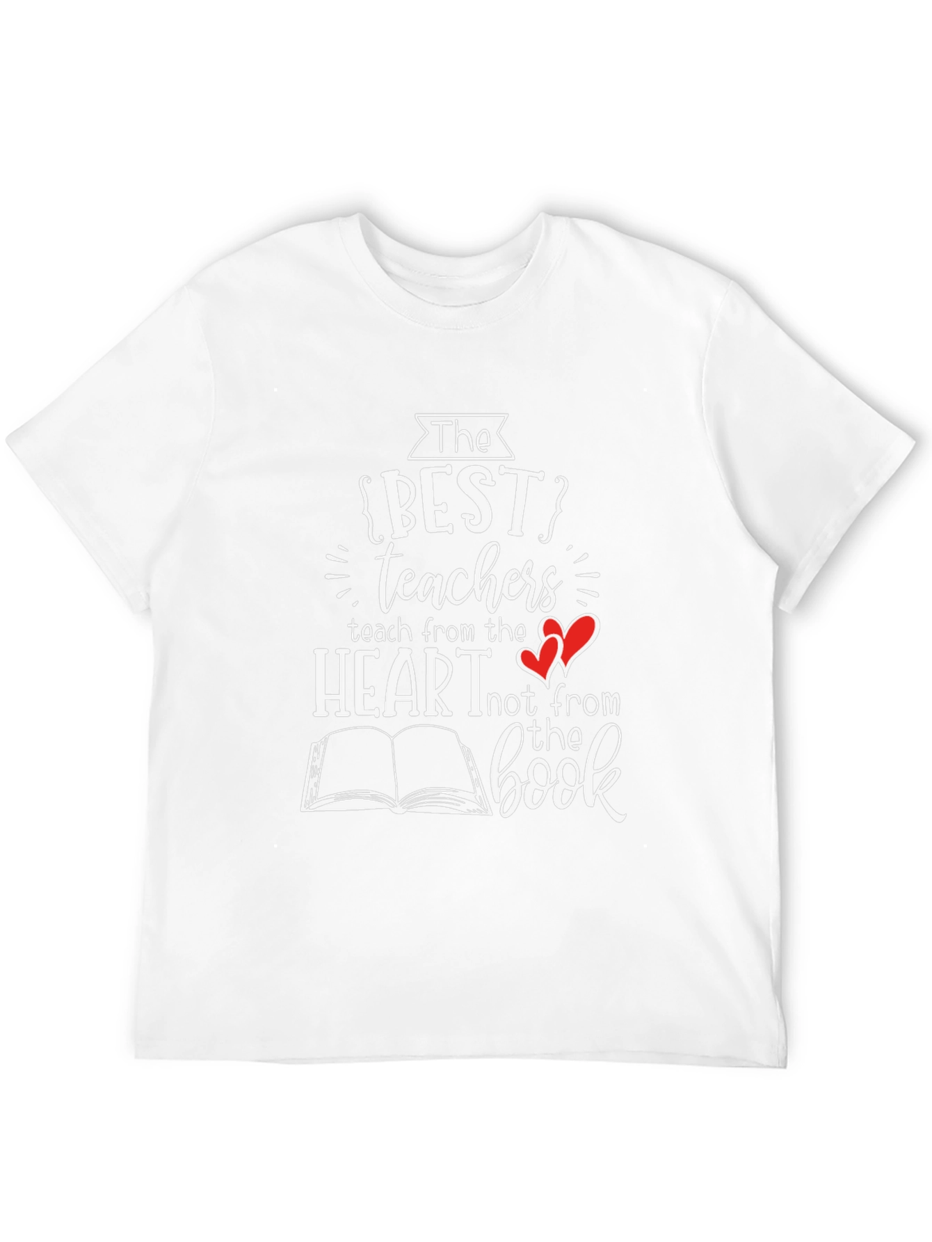 Best Teachers Heart Book T-Shirt