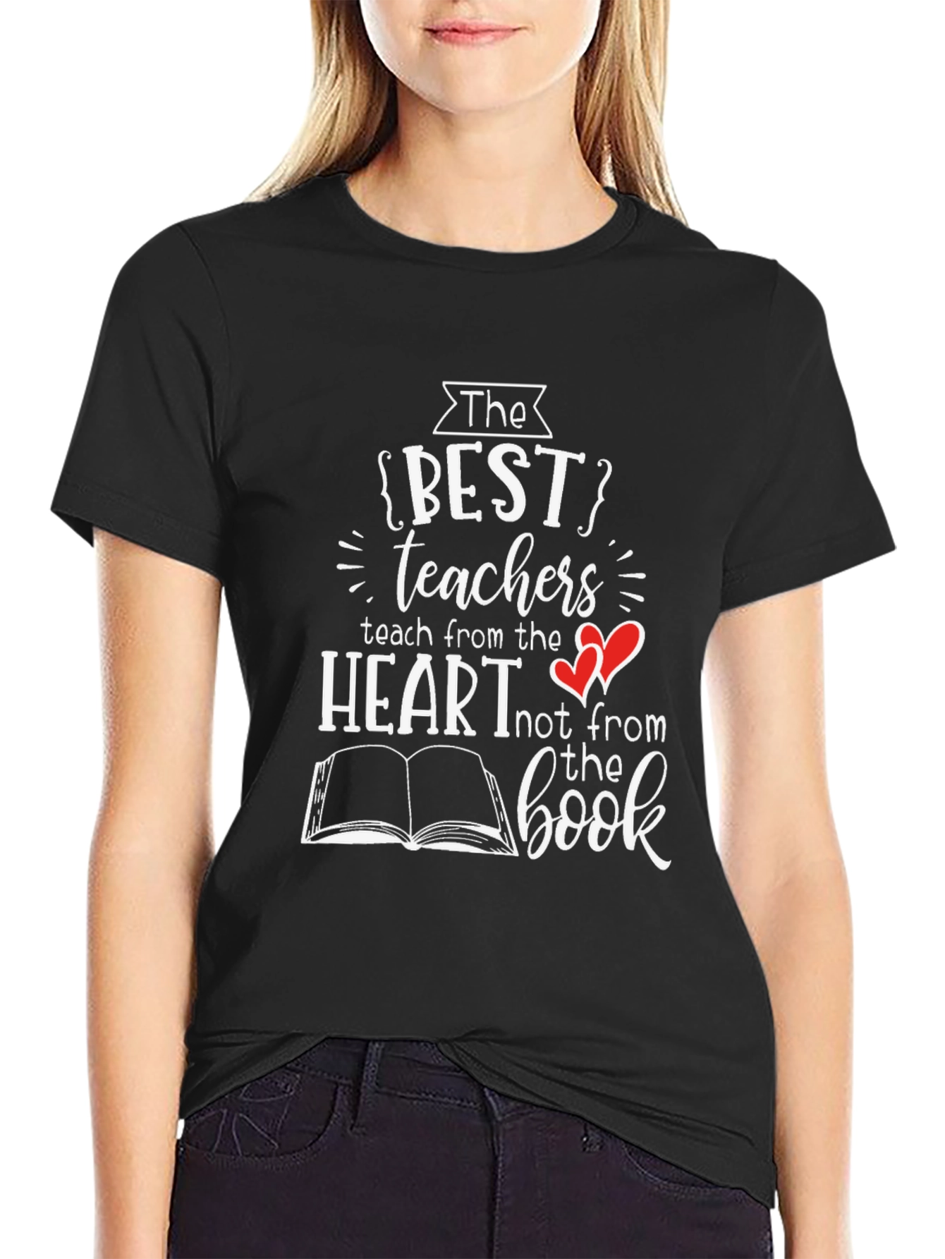 Best Teachers Heart Book T-Shirt