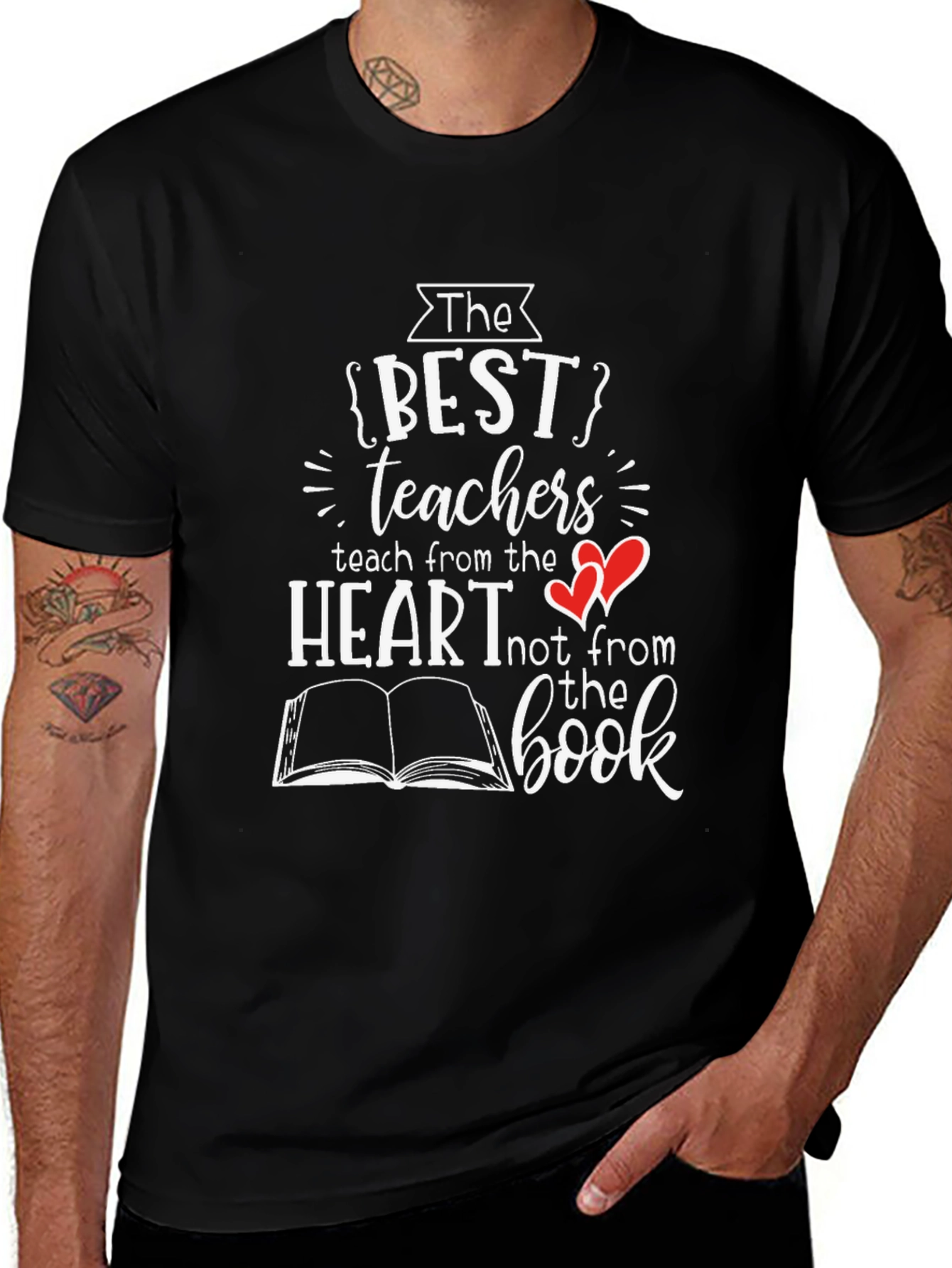 Best Teachers Heart Book T-Shirt