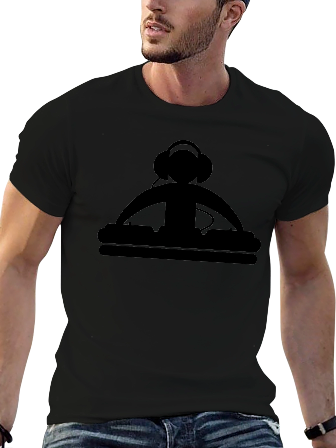 DJ Graphic Tee - Black Cotton T-Shirt