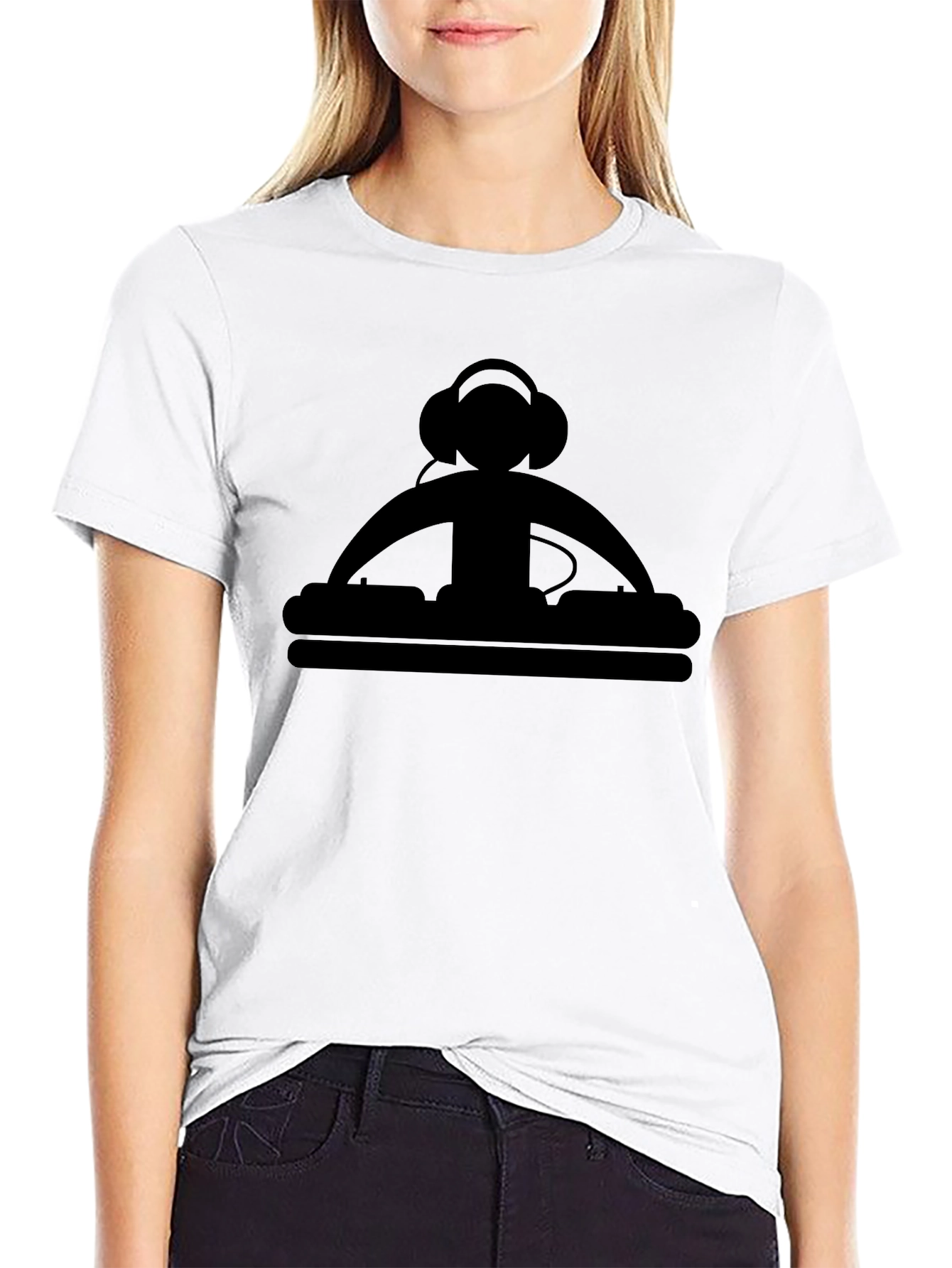 DJ Graphic Tee - Black Cotton T-Shirt