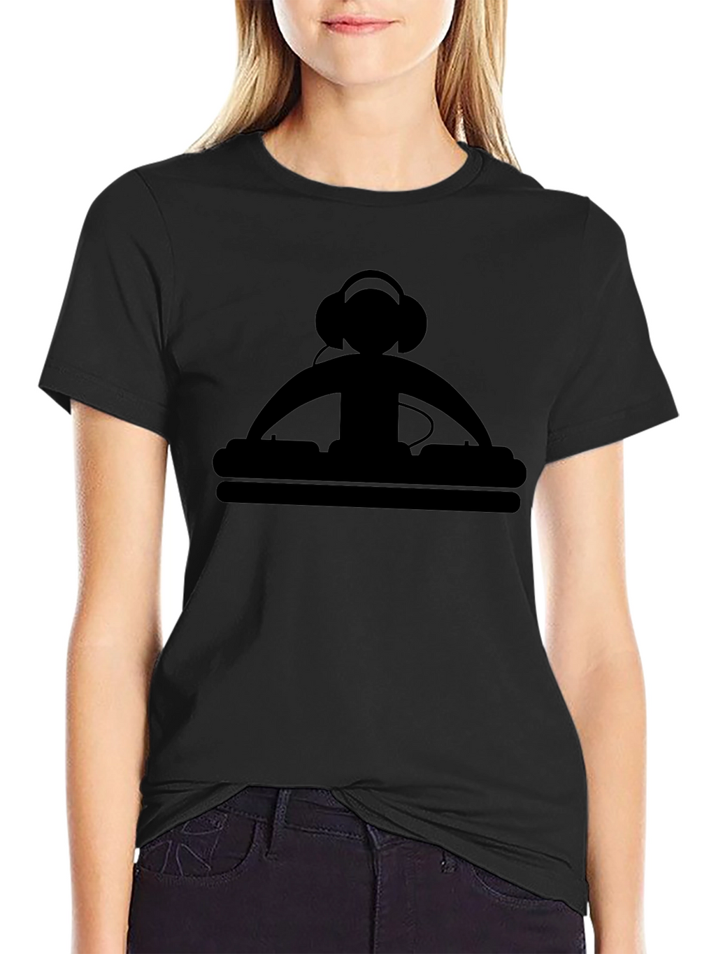 DJ Graphic Tee - Black Cotton T-Shirt