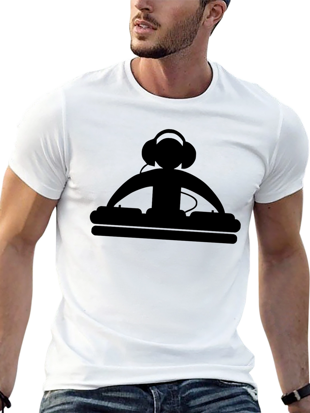 DJ Graphic Tee - Black Cotton T-Shirt