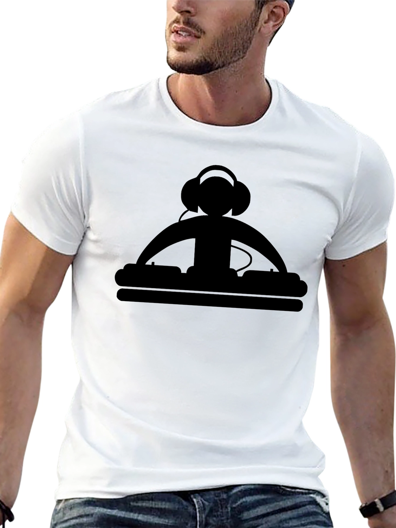 DJ Graphic Tee - Black Cotton T-Shirt