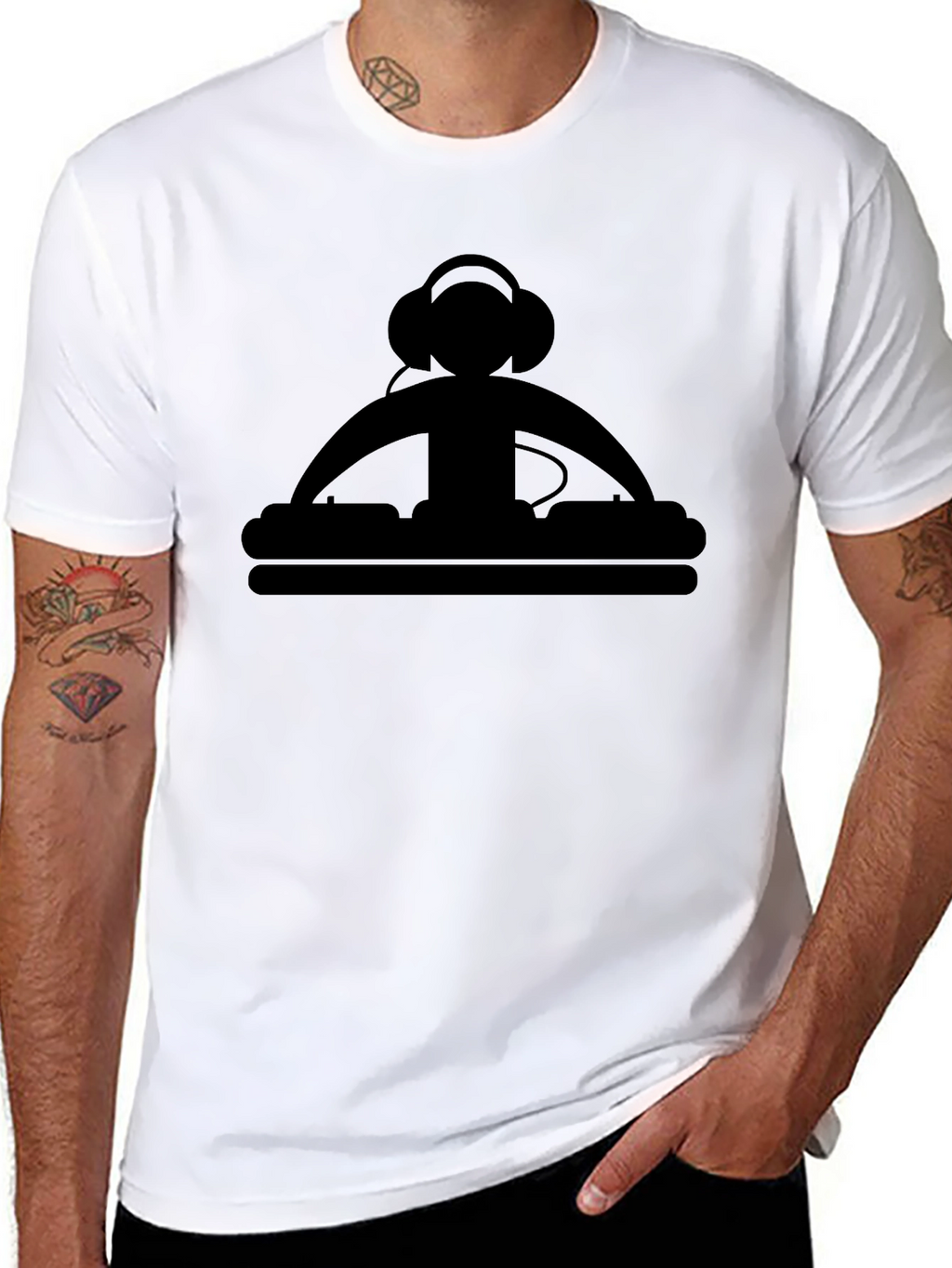 DJ Graphic Tee - Black Cotton T-Shirt