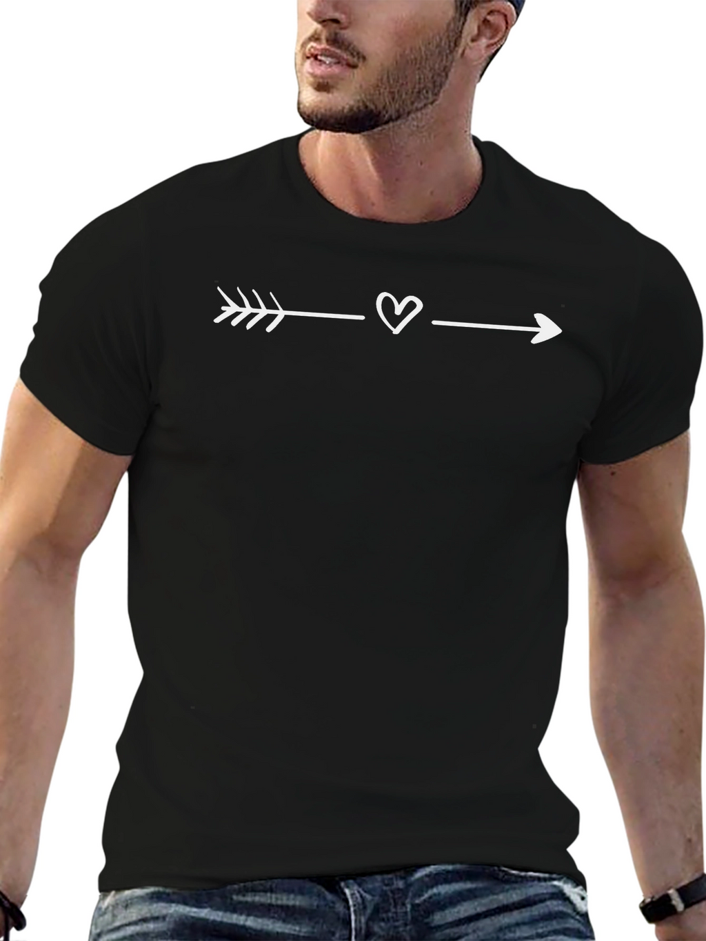 Heart Arrow Graphic Tee - Stylish Casual Top