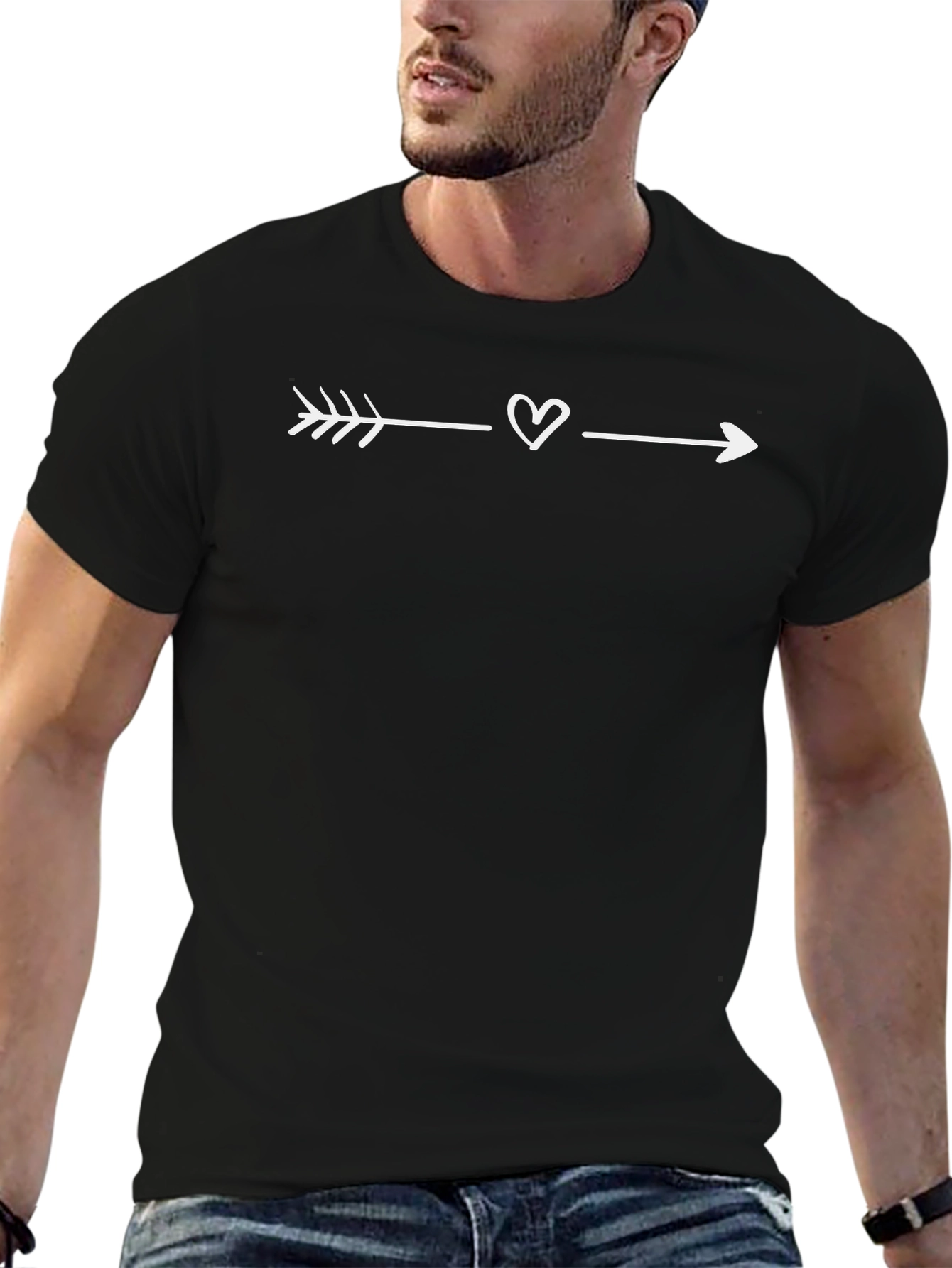 Heart Arrow Graphic Tee - Stylish Casual Top