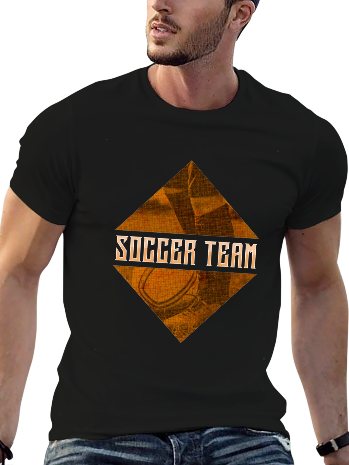 Soccer Team Graphic Tee - Black
