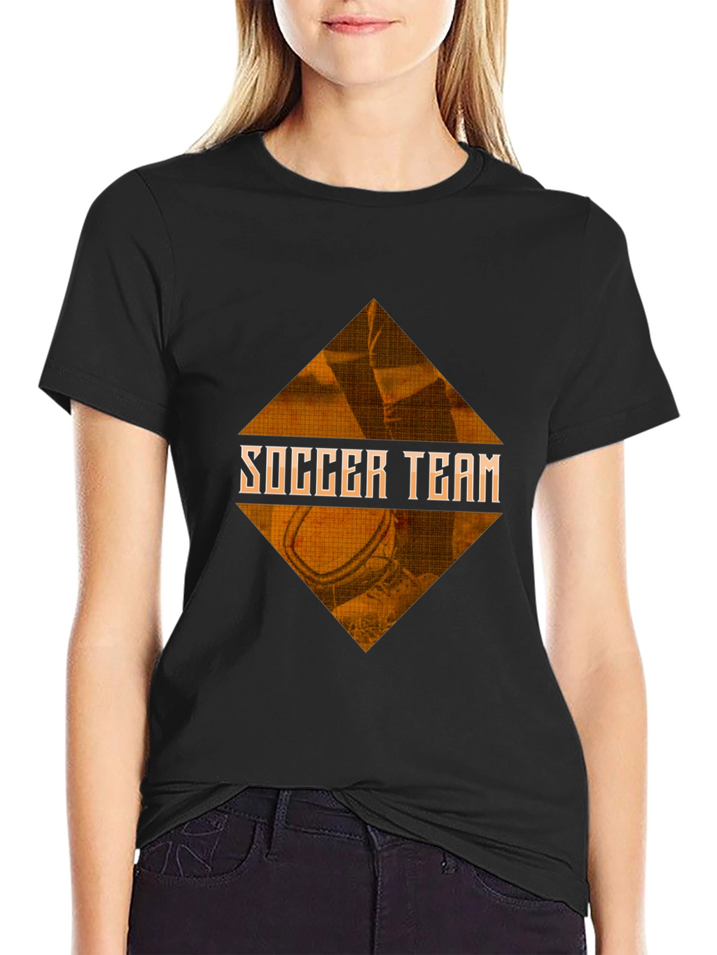 Soccer Team Graphic Tee - Black