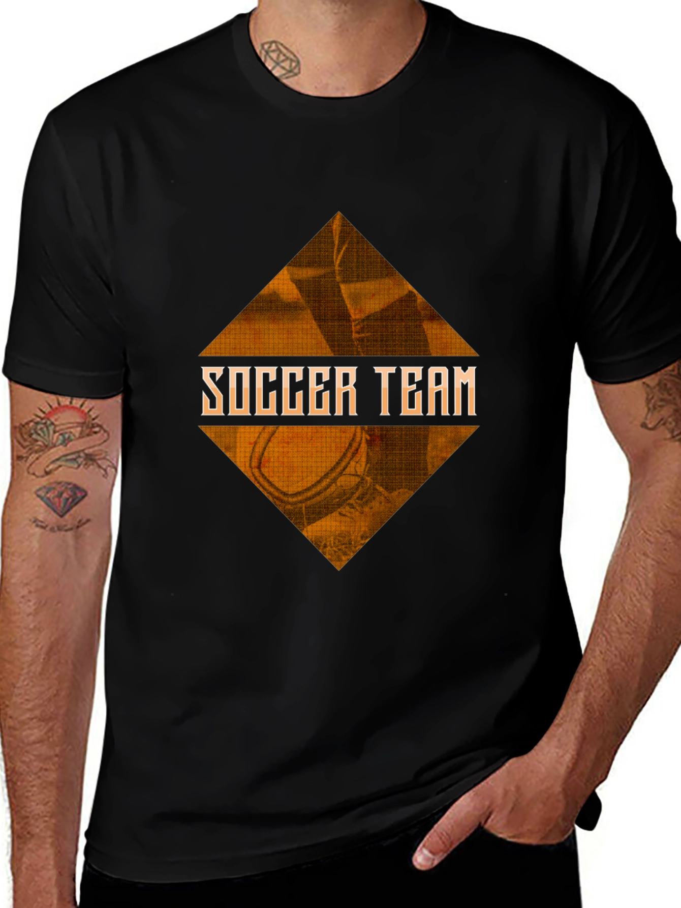Soccer Team Graphic Tee - Black