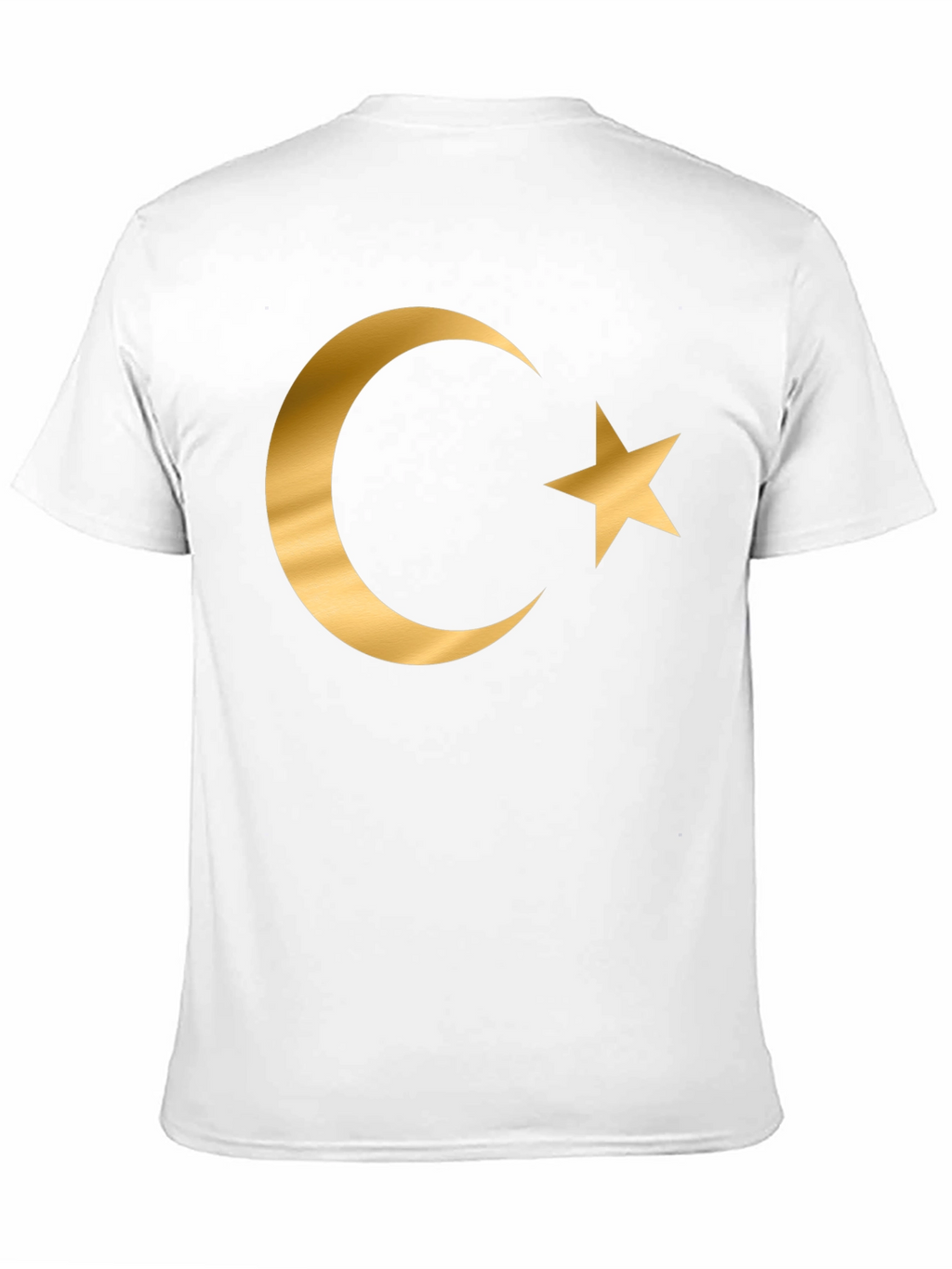 Crescent Moon Star Graphic T-Shirt - Gold Print Design
