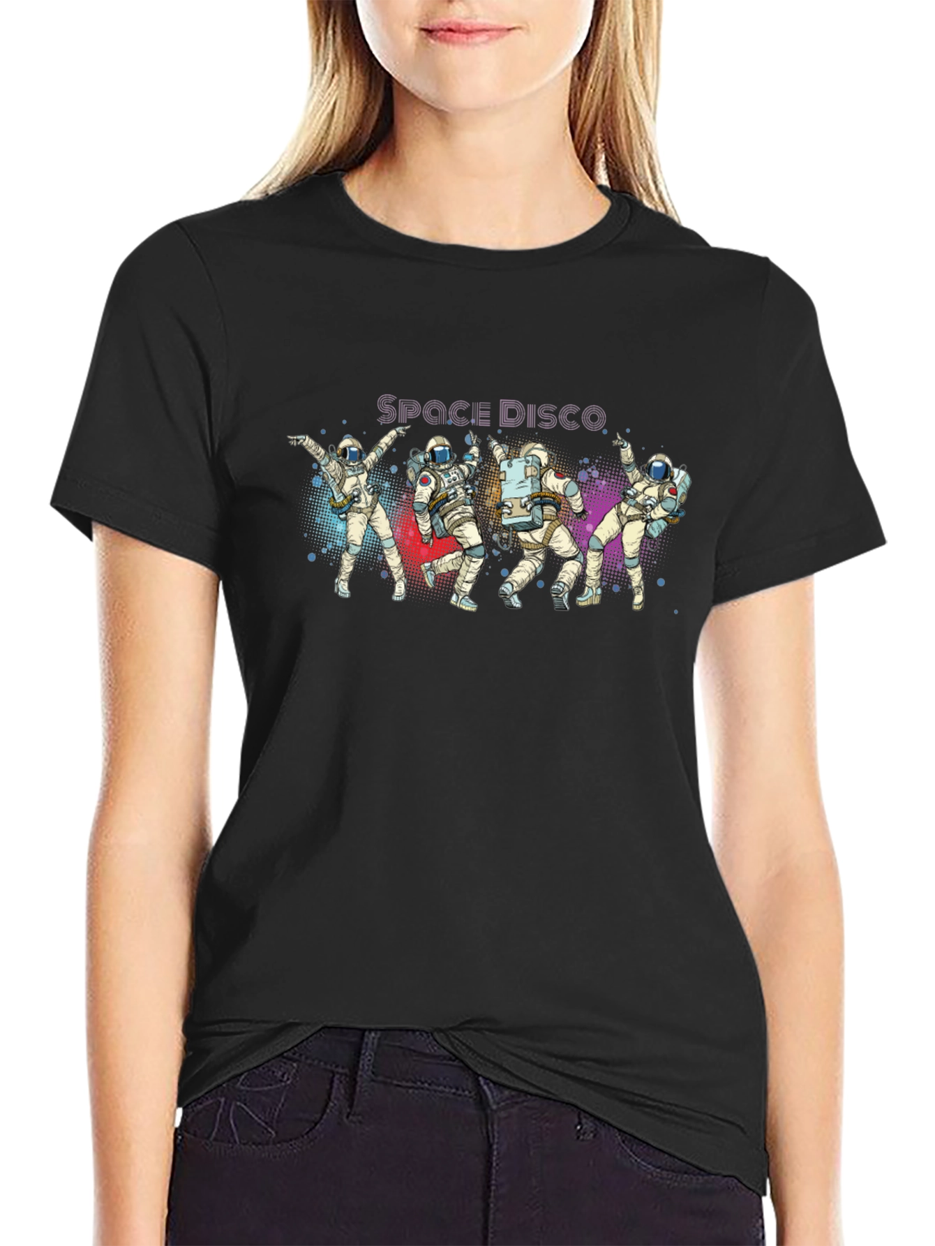 Space Disco Astronaut T-Shirt - Black