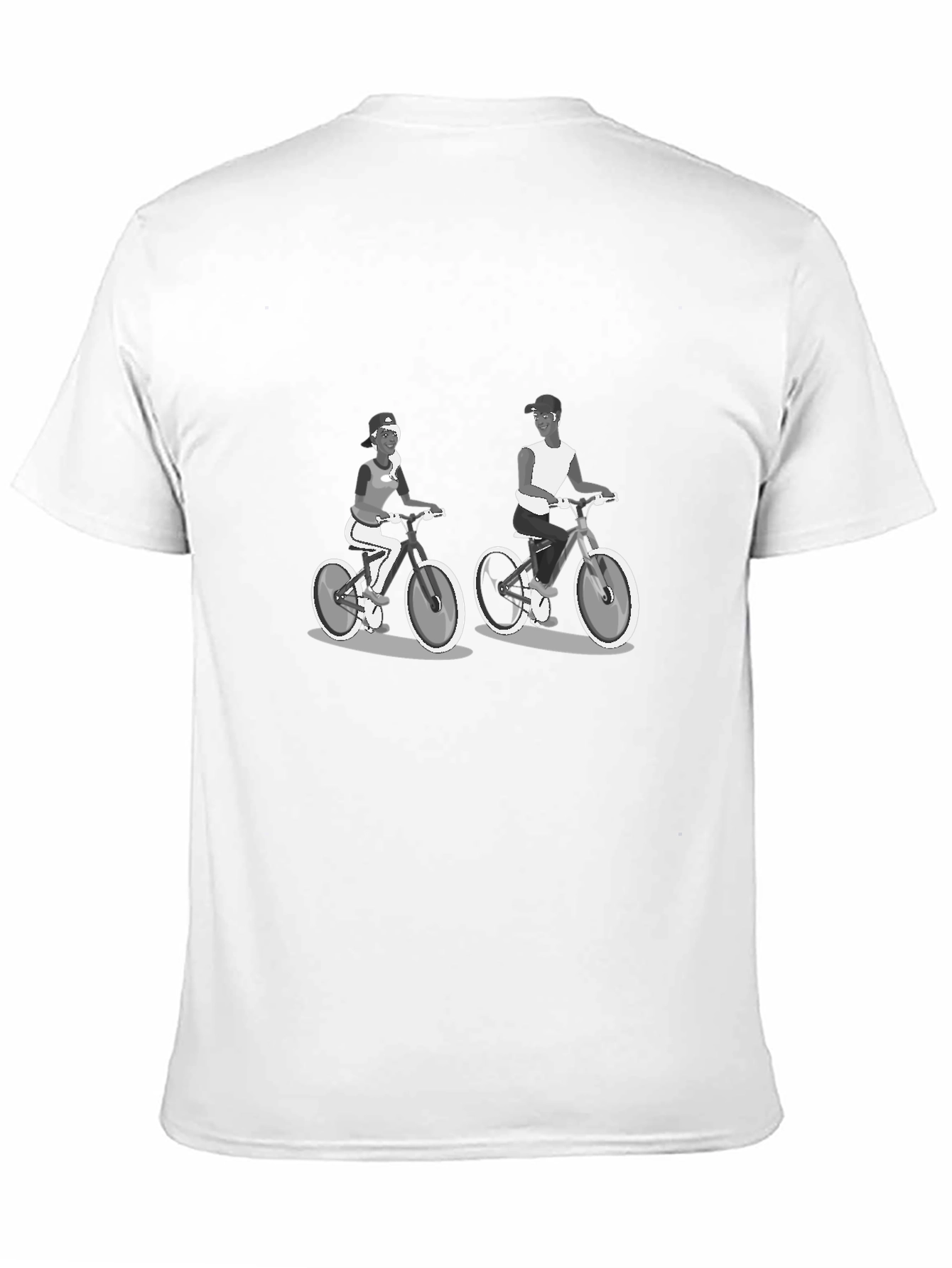 Cycling Couple Black T-Shirt