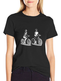 Cycling Couple Black T-Shirt