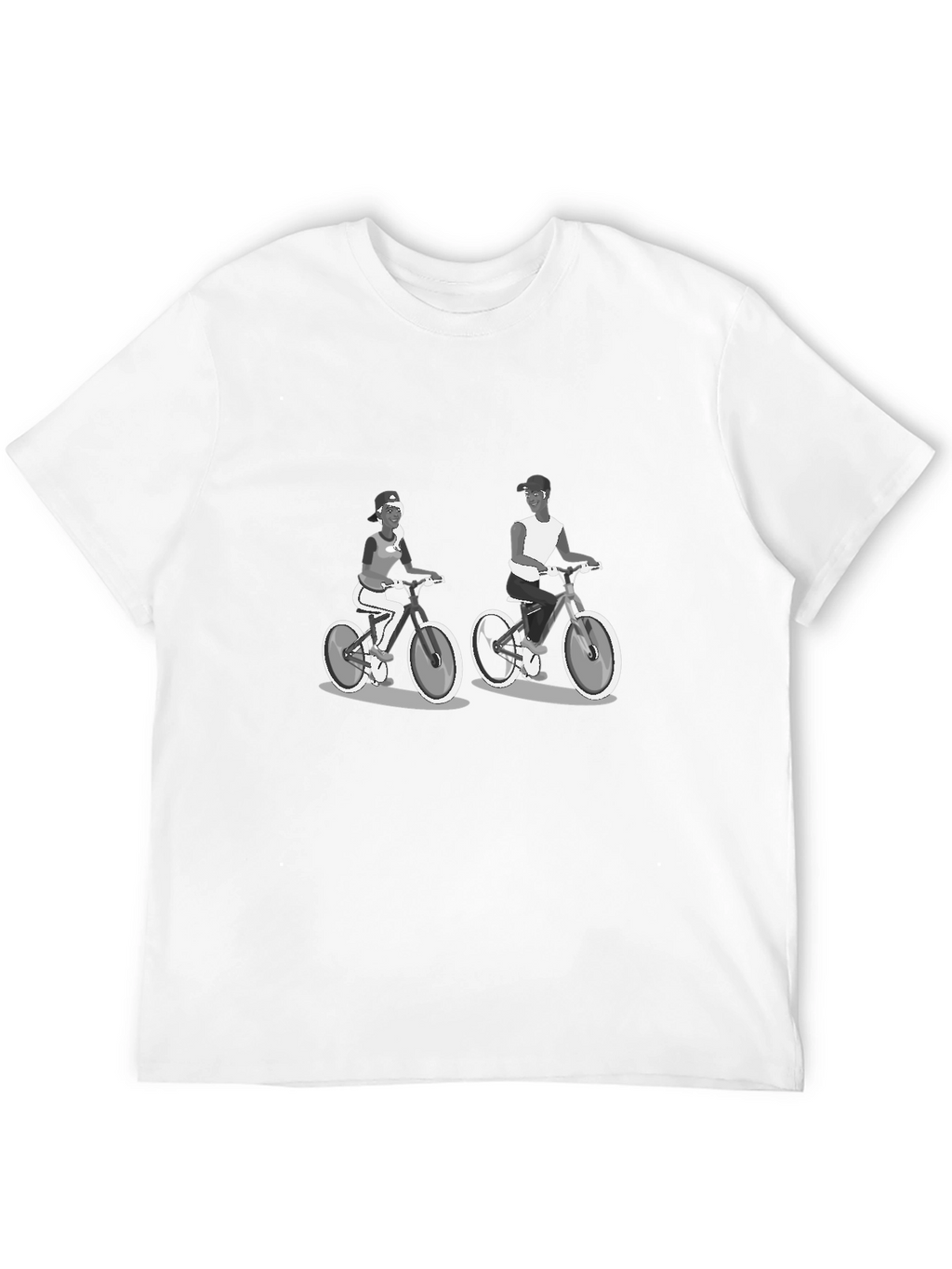 Cycling Couple Black T-Shirt