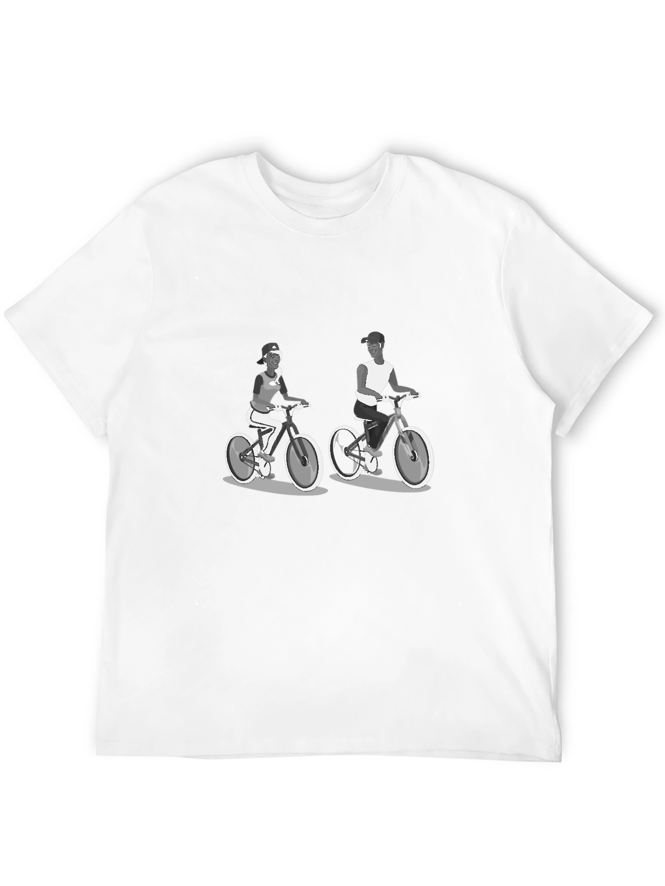 Cycling Couple Black T-Shirt