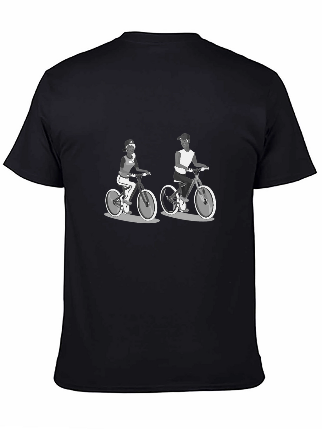 Cycling Couple Black T-Shirt