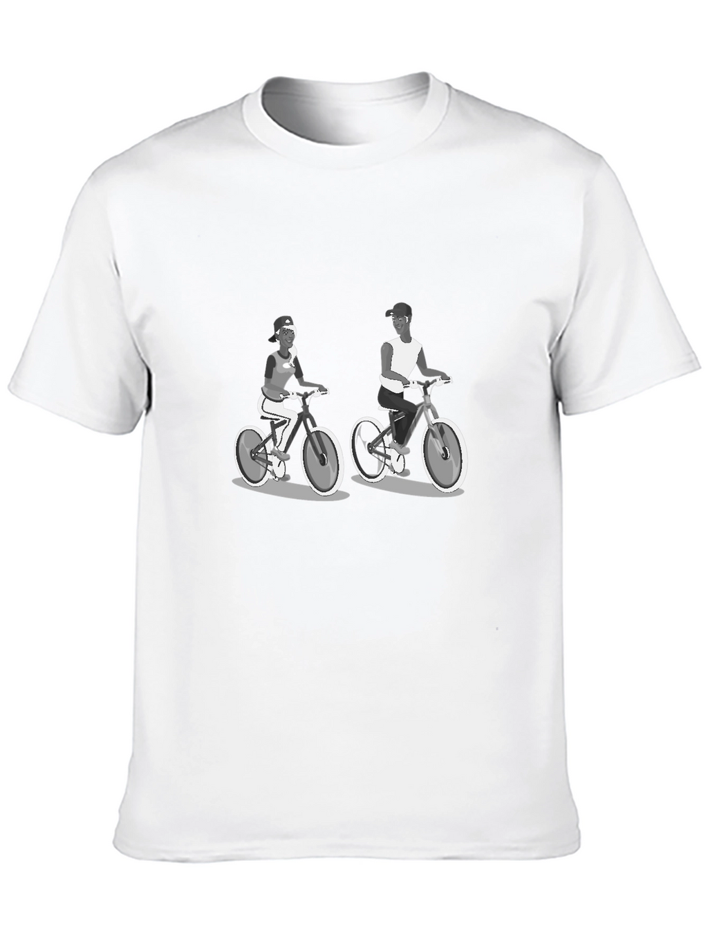 Cycling Couple Black T-Shirt