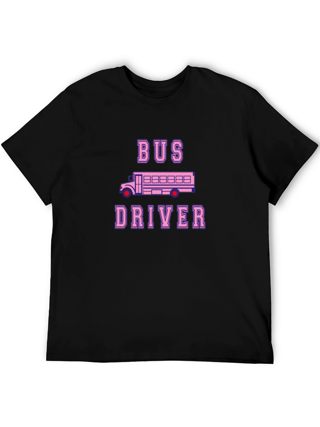 Bus Driver T-Shirt - Pink School Bus Design