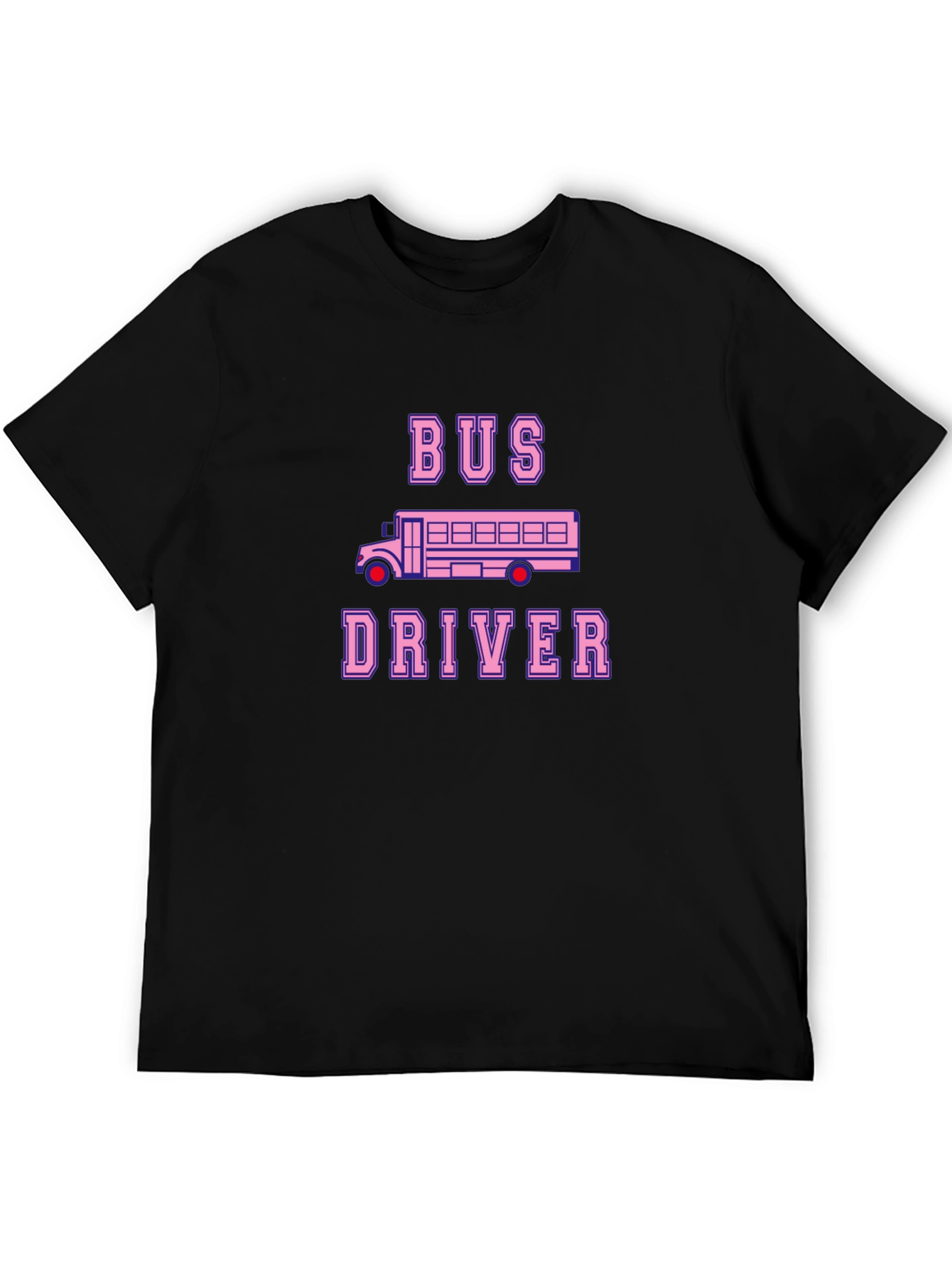 Bus Driver T-Shirt - Pink School Bus Design