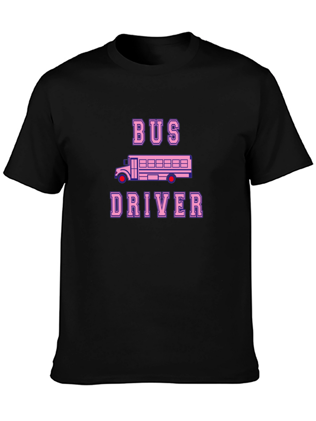 Bus Driver T-Shirt - Pink School Bus Design