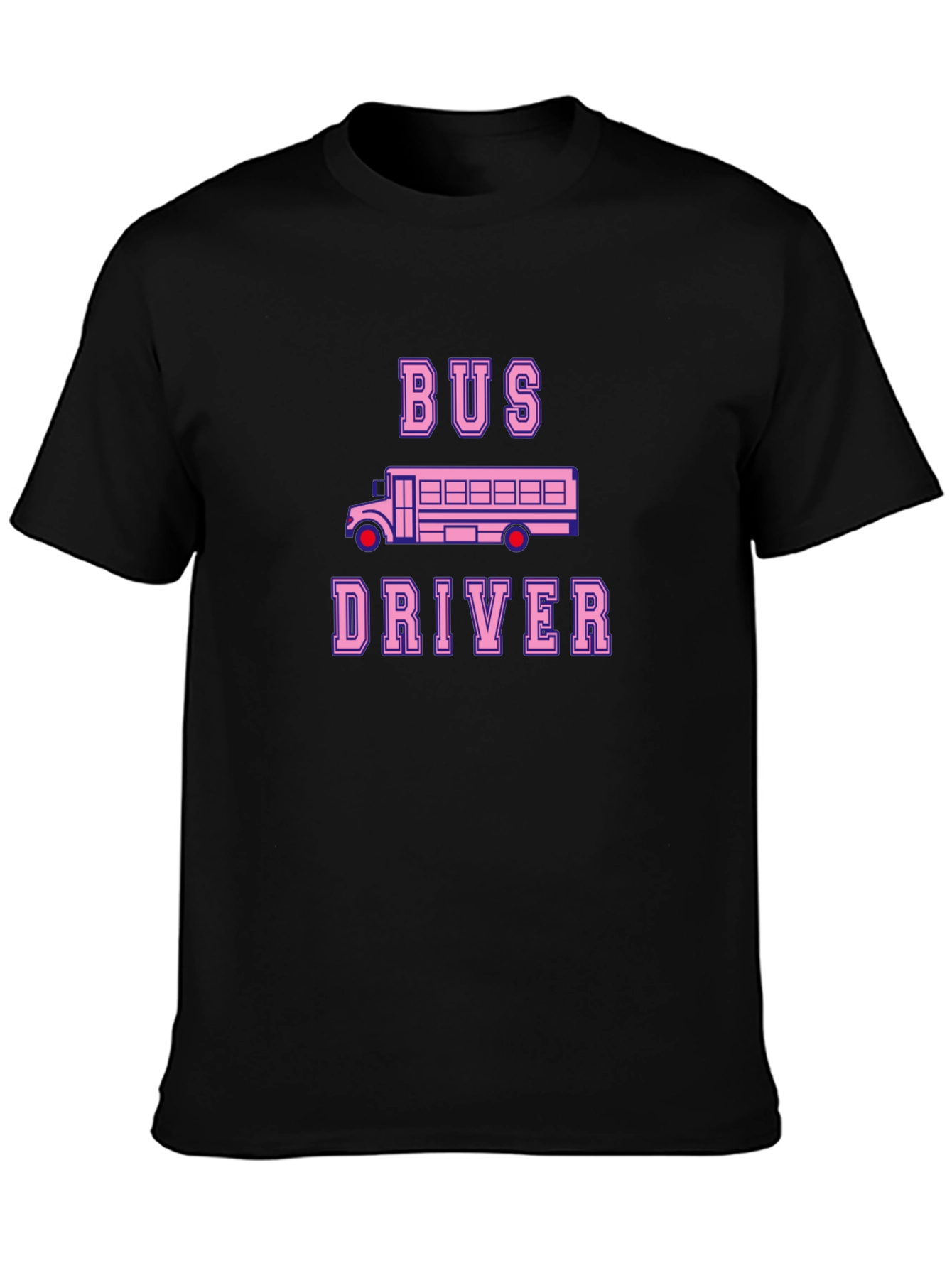 Bus Driver T-Shirt - Pink School Bus Design