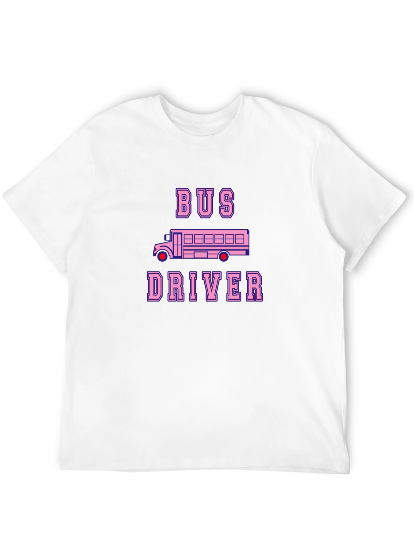 Bus Driver T-Shirt - Pink School Bus Design