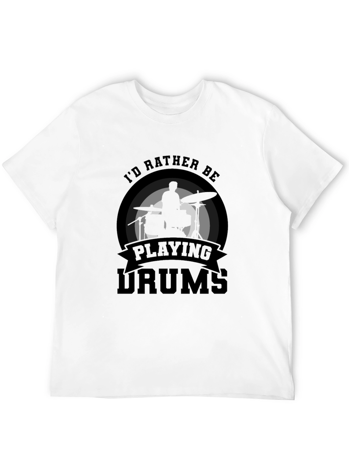 Id Rather Be Playing Drums T-Shirt Black