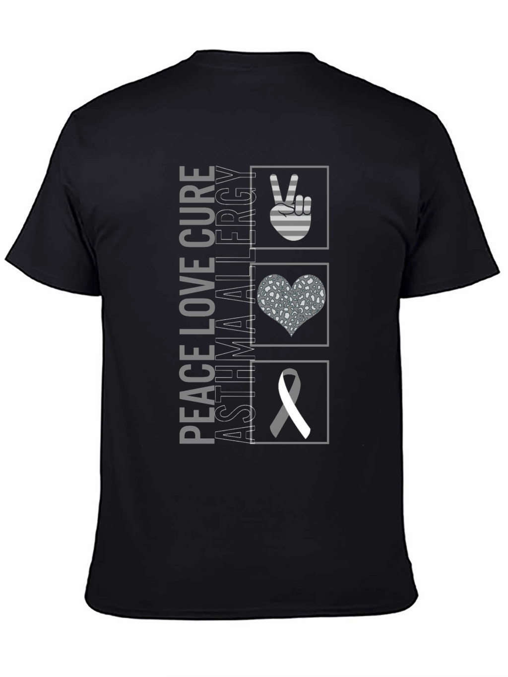 Peace Love Cure Asthma Allergy Awareness T-Shirt