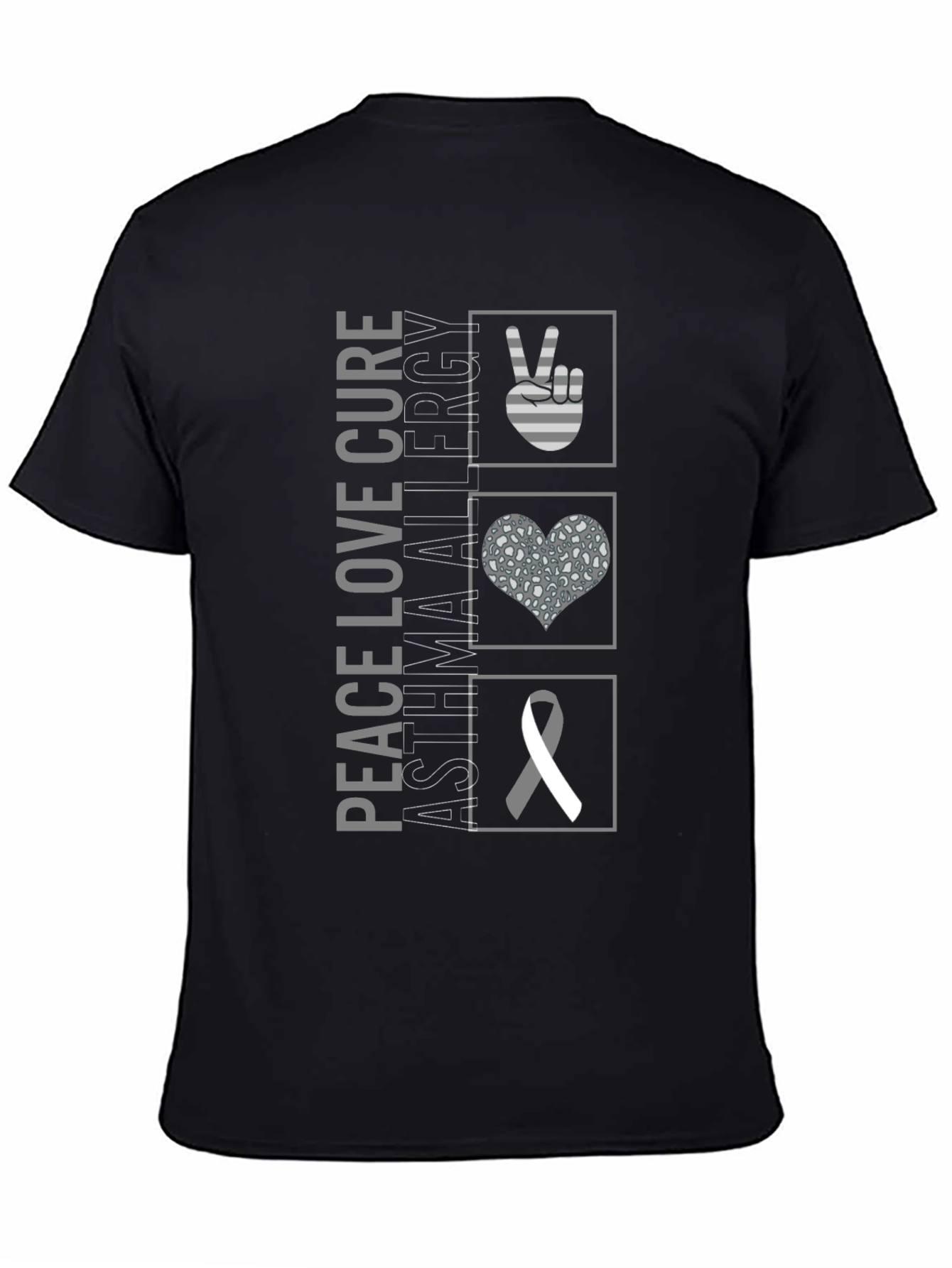 Peace Love Cure Asthma Allergy Awareness T-Shirt