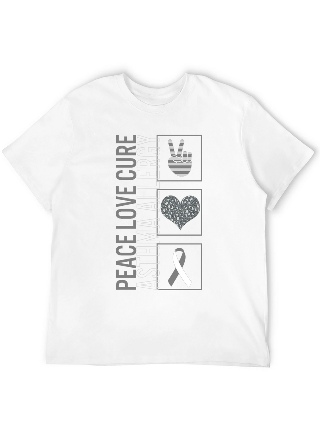 Peace Love Cure Asthma Allergy Awareness T-Shirt