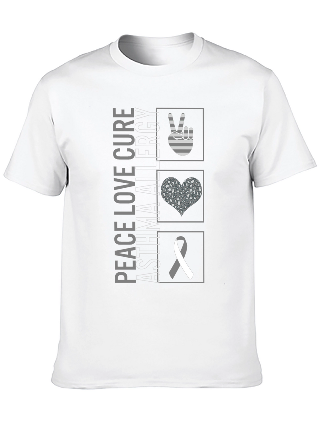 Peace Love Cure Asthma Allergy Awareness T-Shirt