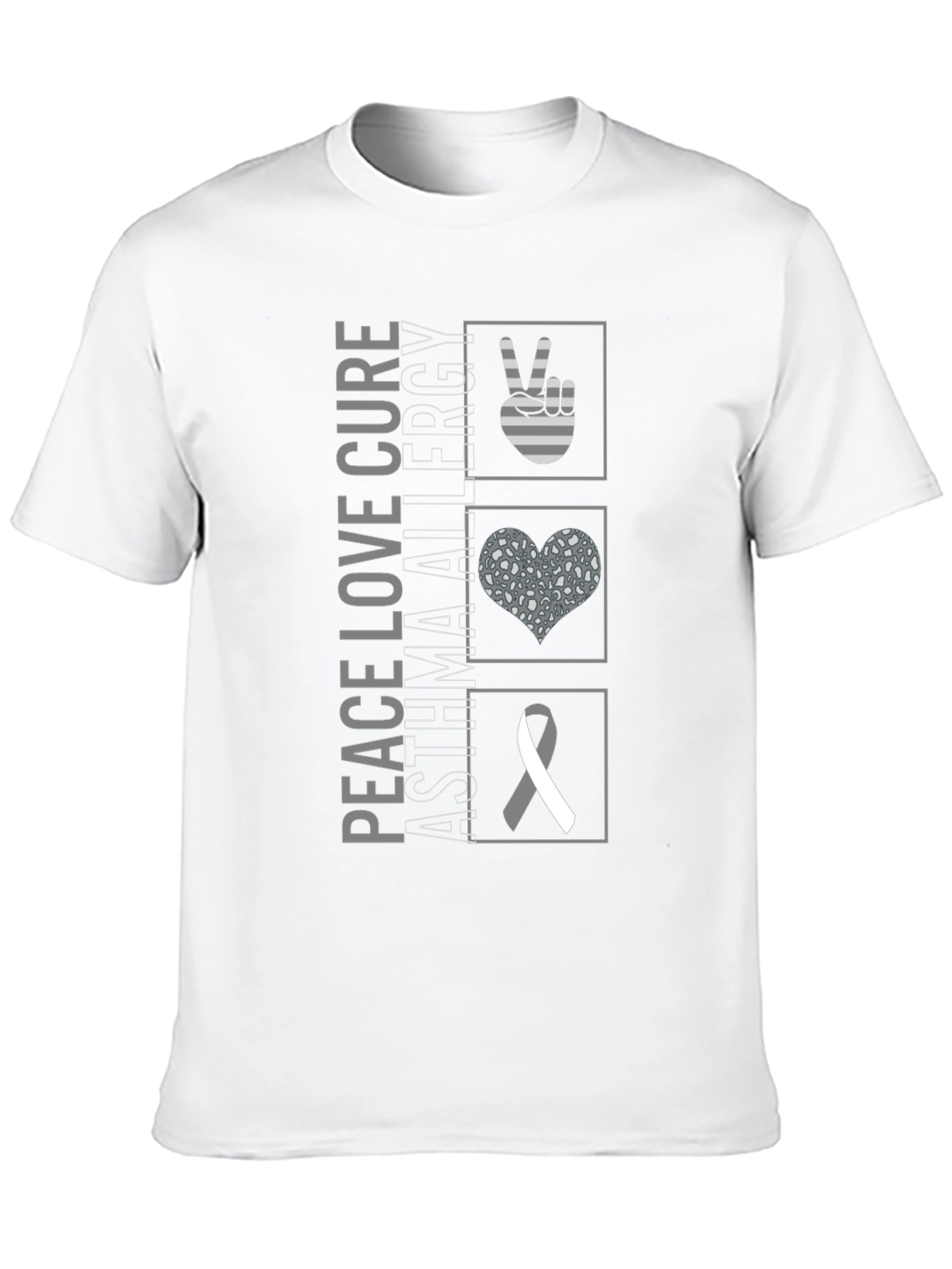 Peace Love Cure Asthma Allergy Awareness T-Shirt