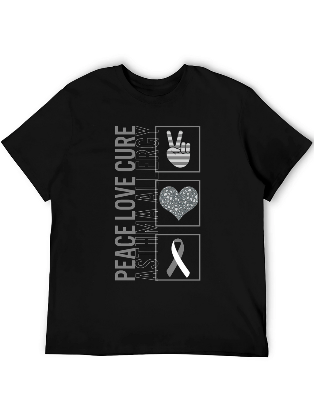 Peace Love Cure Asthma Allergy Awareness T-Shirt