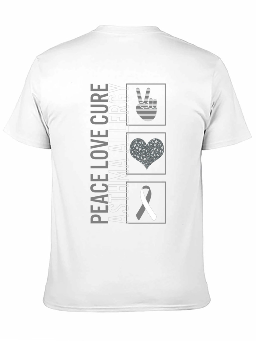 Peace Love Cure Asthma Allergy Awareness T-Shirt