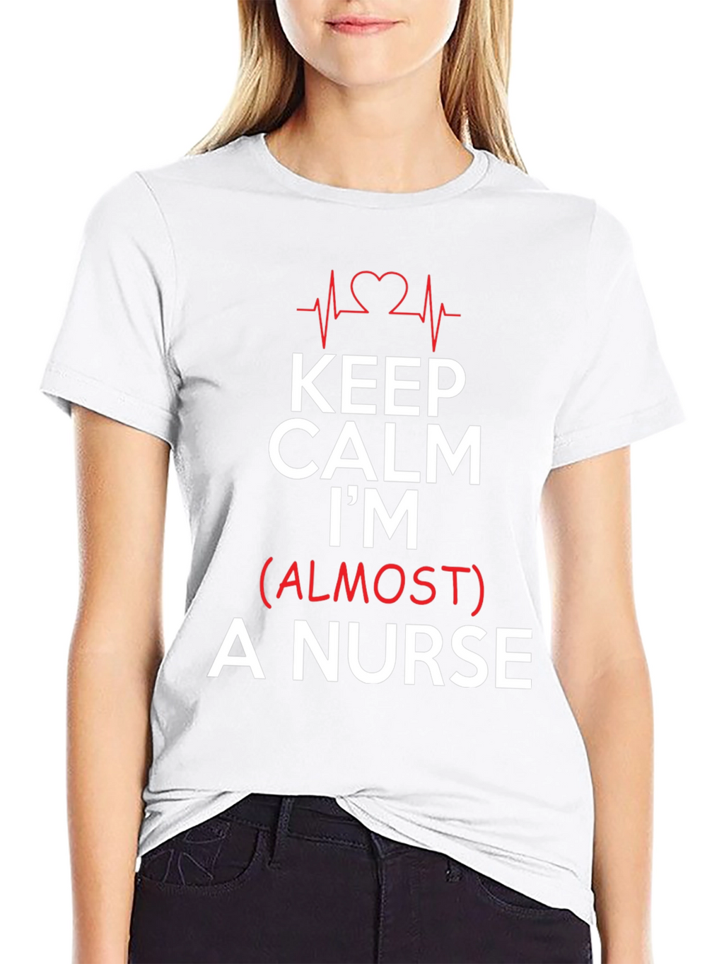 Keep Calm Im (Almost) A Nurse Black T-Shirt