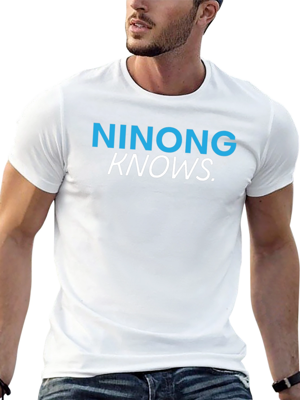 Ninong Knows T-Shirt - Black Crew Neck