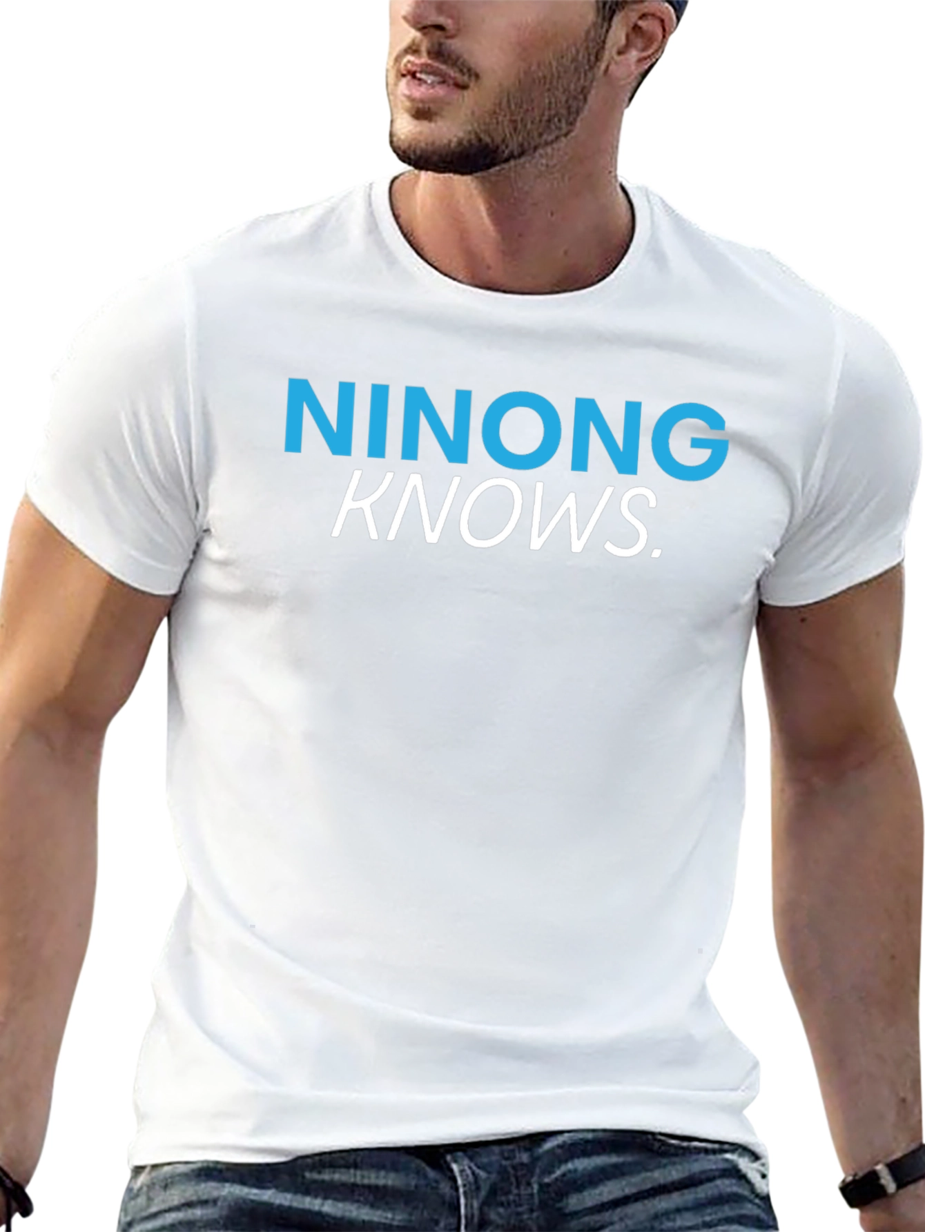 Ninong Knows T-Shirt - Black Crew Neck