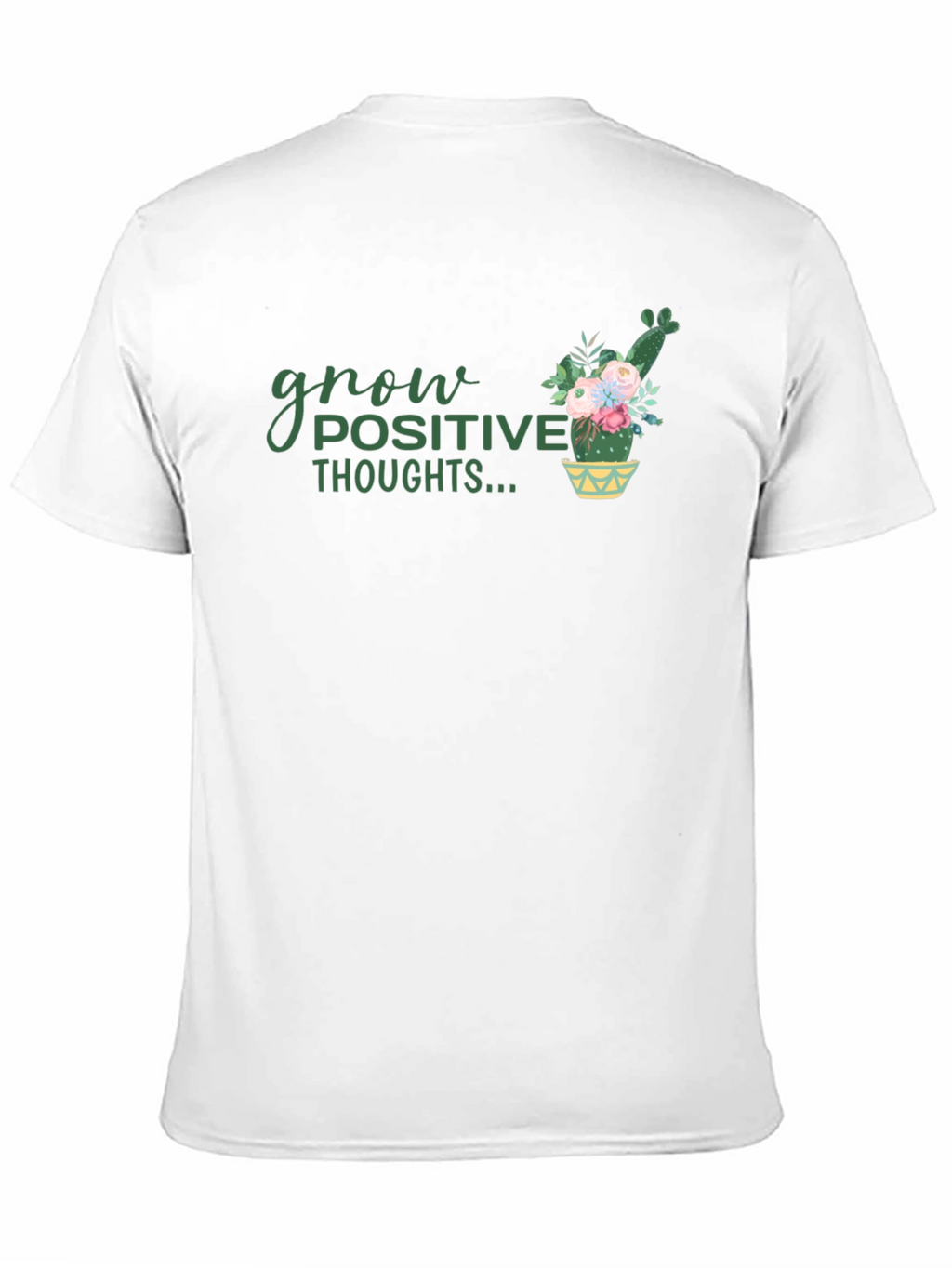 Grow Positive Thoughts Black Graphic Tee